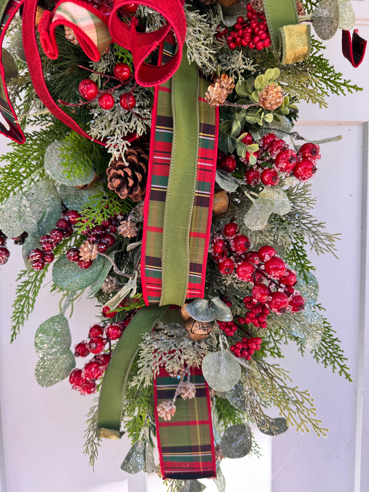 Classic Winter/Holiday Red and Moss Wreath