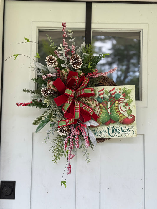 Vintage Inspired Elf Wreath