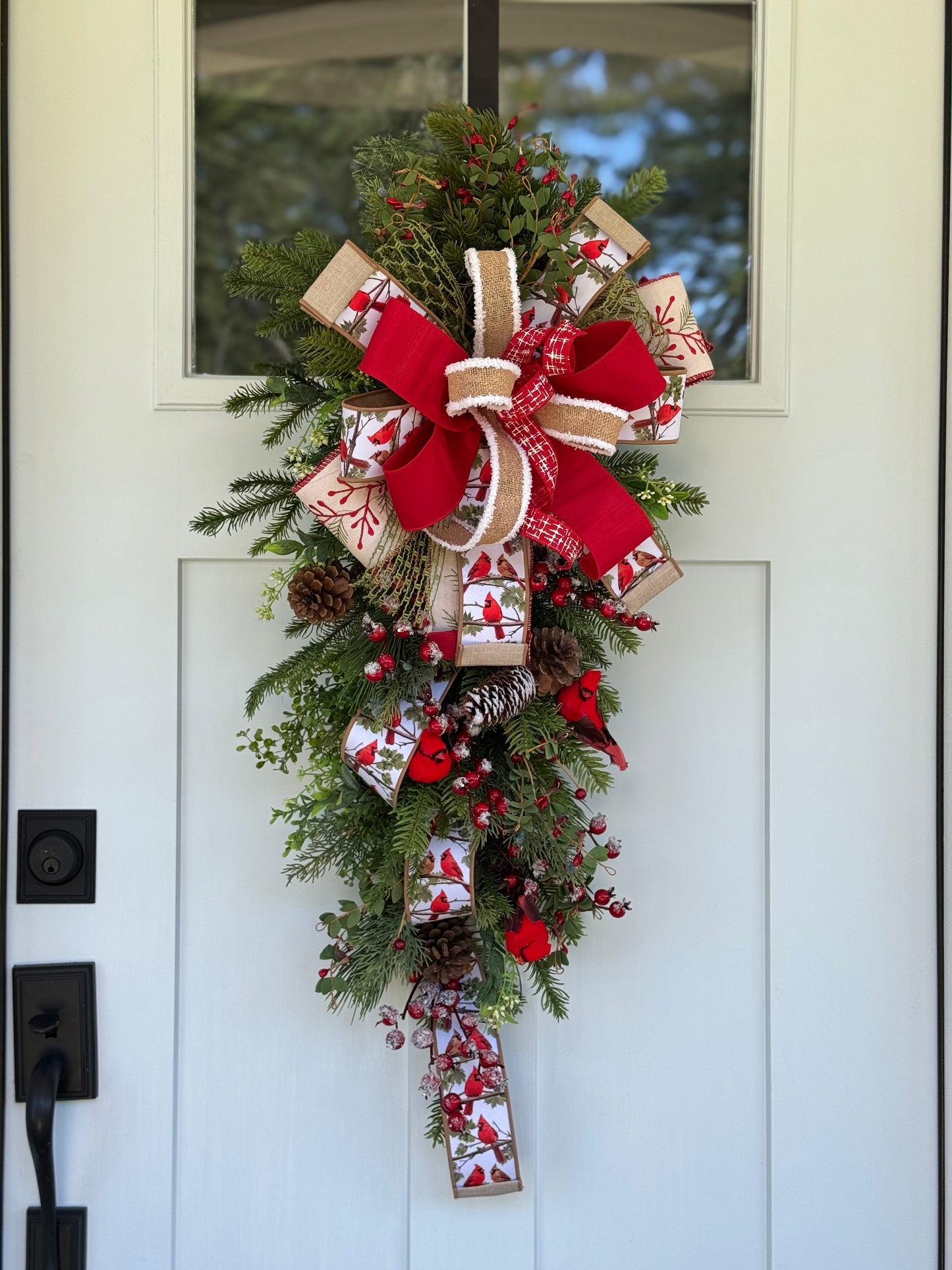 Woodland Cardinal Winter/Holiday Door Swag