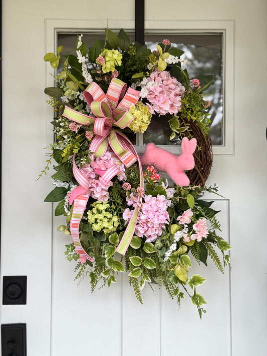 Pink Hydrangea Spring Wreath