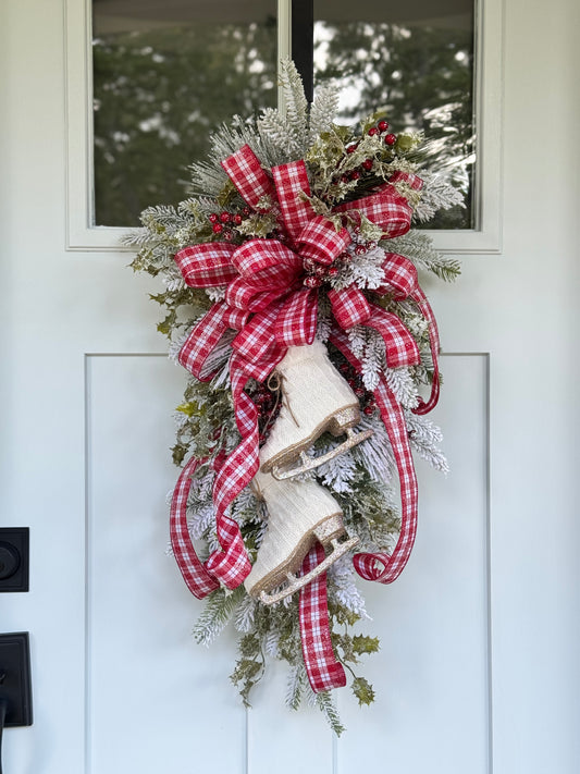 Winter Ice Skates Door Wreath