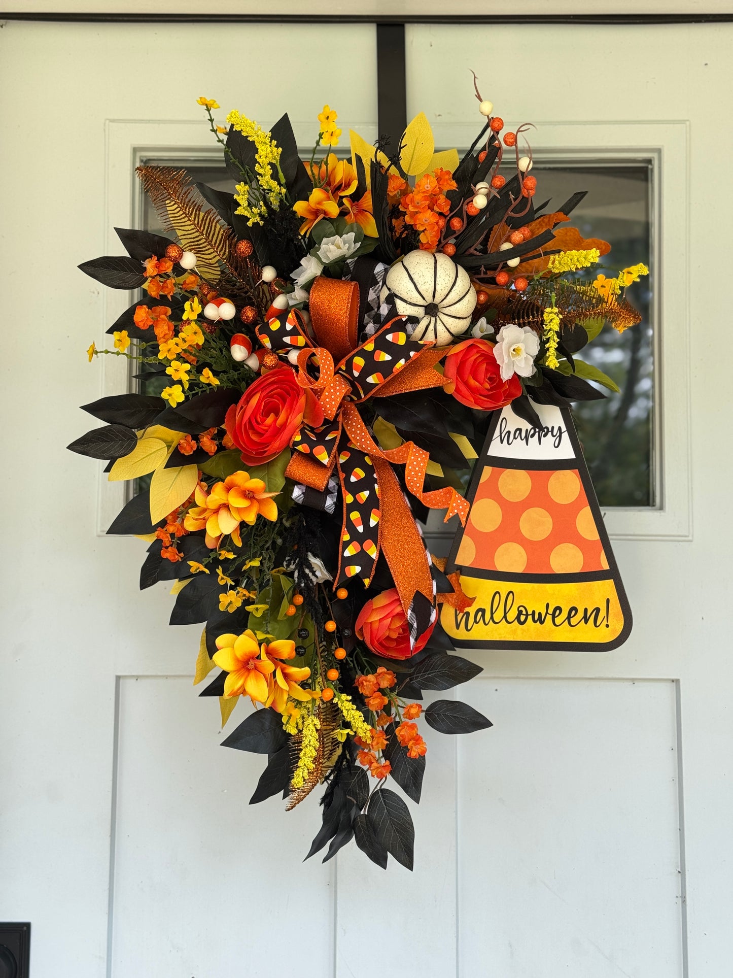 Festive Candy Corn Halloween Wreath