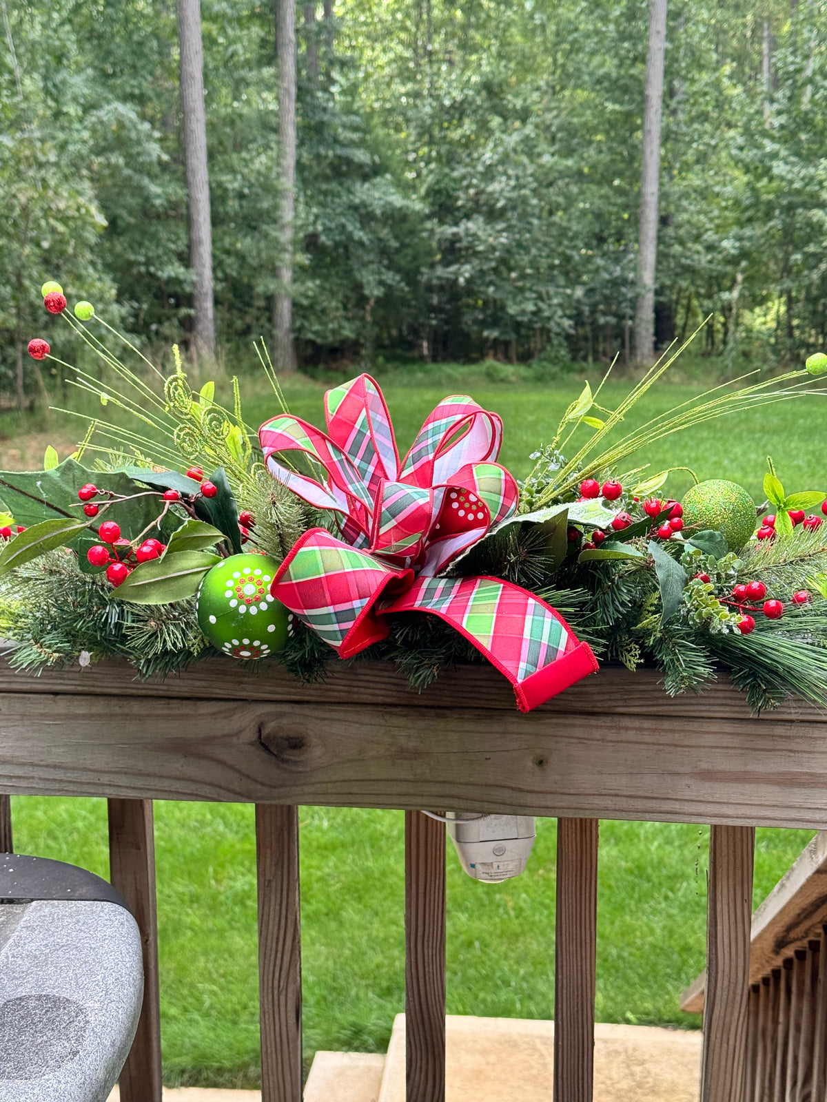Vibrant Red & Lime Green Christmas Arrangement