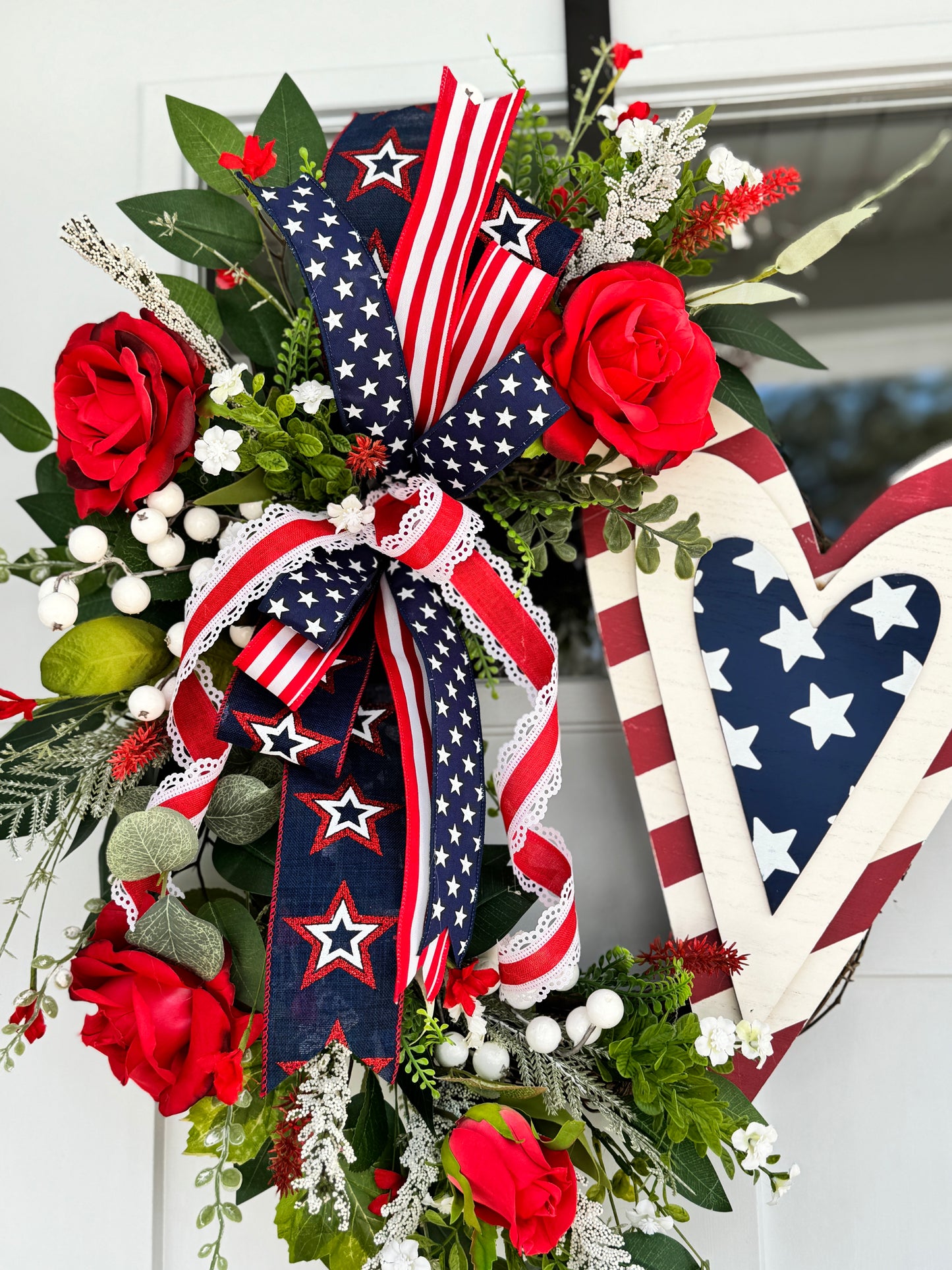 Large Patriotic Heart Wreath
