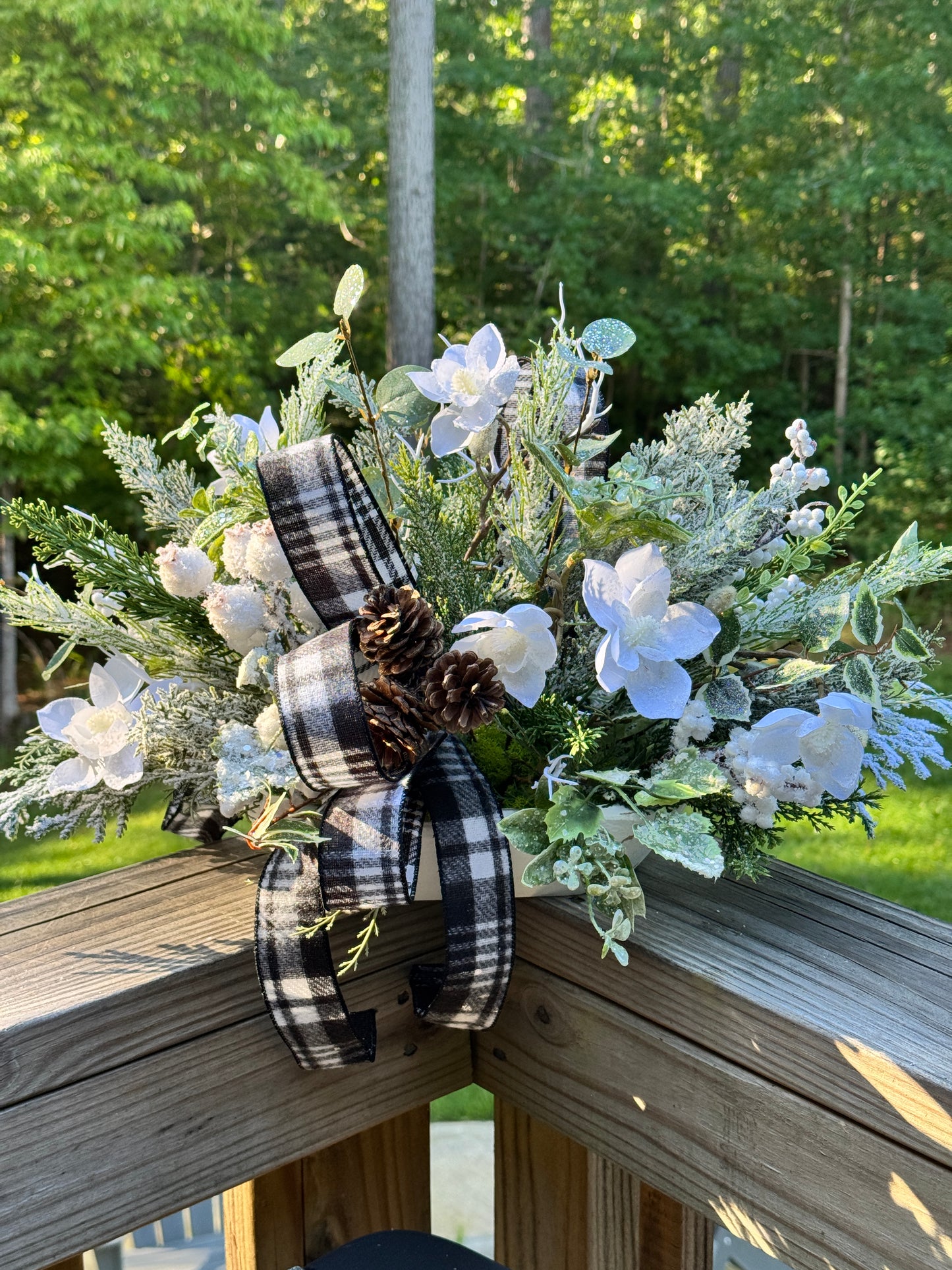 Snowy Magnolias & Frosted Winter Centerpiece