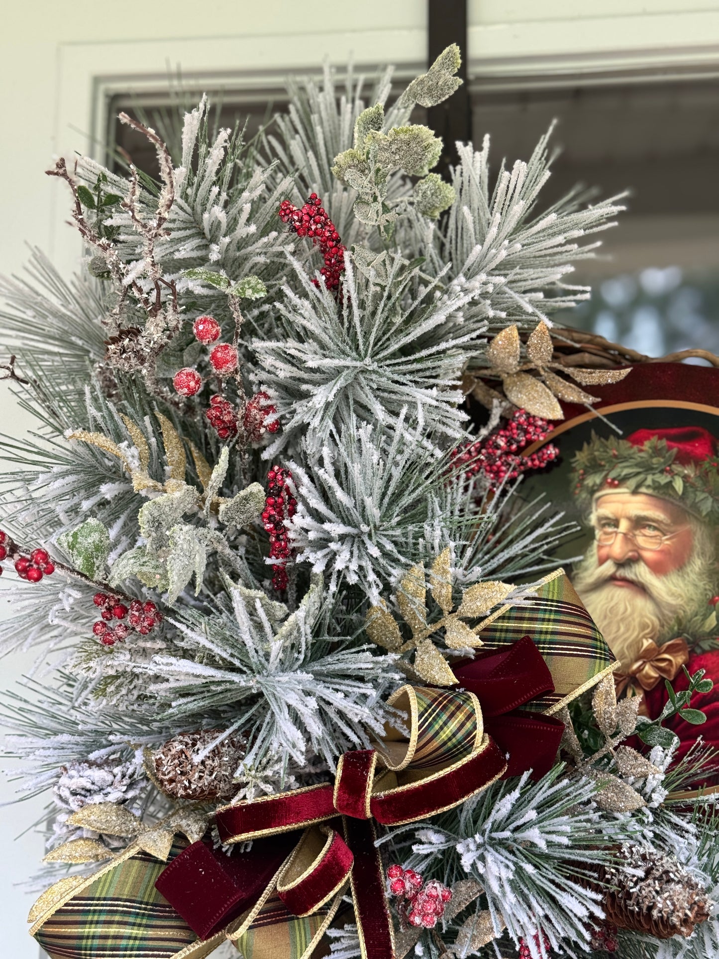 Vintage Santa Christmas Wreath