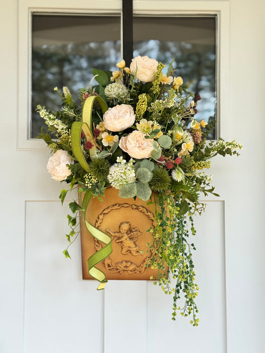 Vintage Southern Living Cherub With Floral Design
