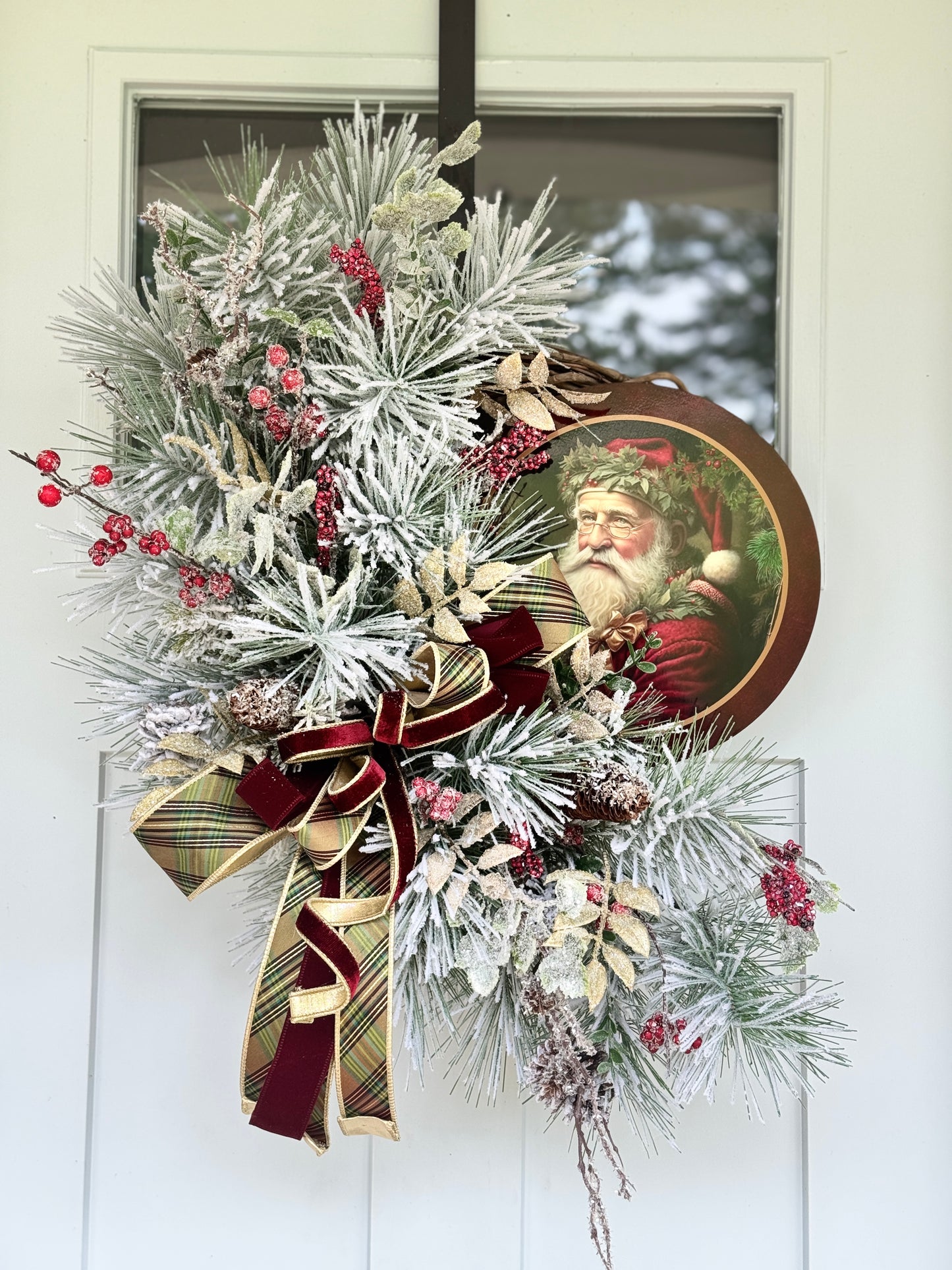 Vintage Santa Christmas Wreath