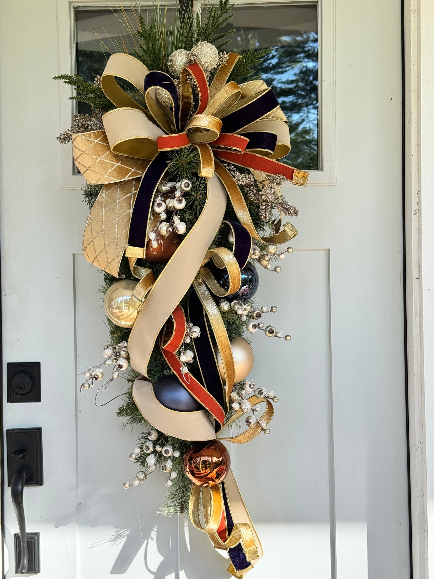 Large Elegant Cashmere Pine Teardrop Wreath