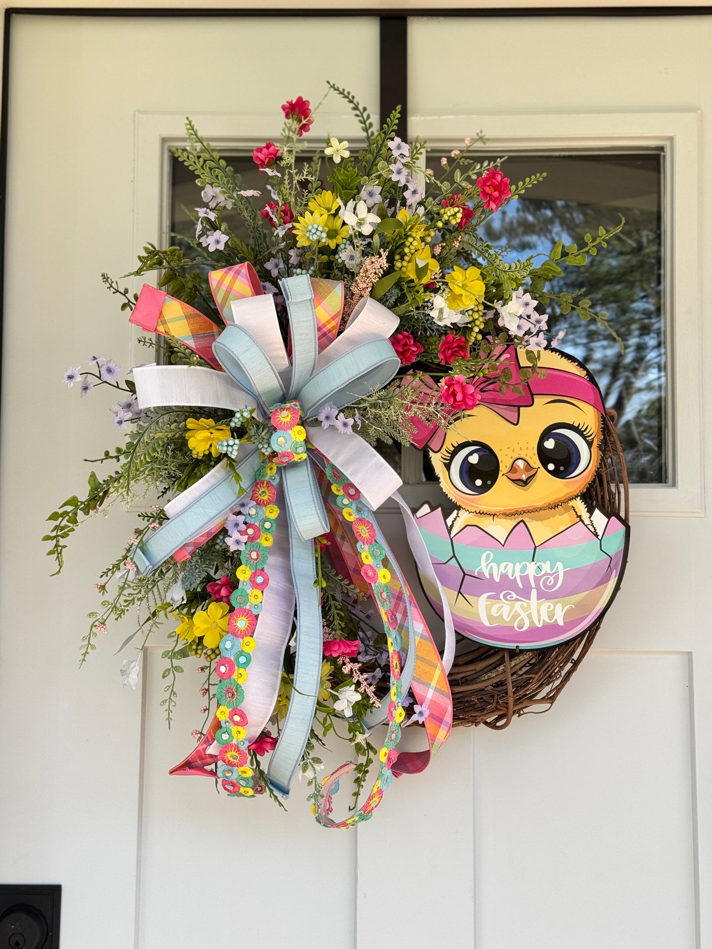 Happy Easter Chick Wreath