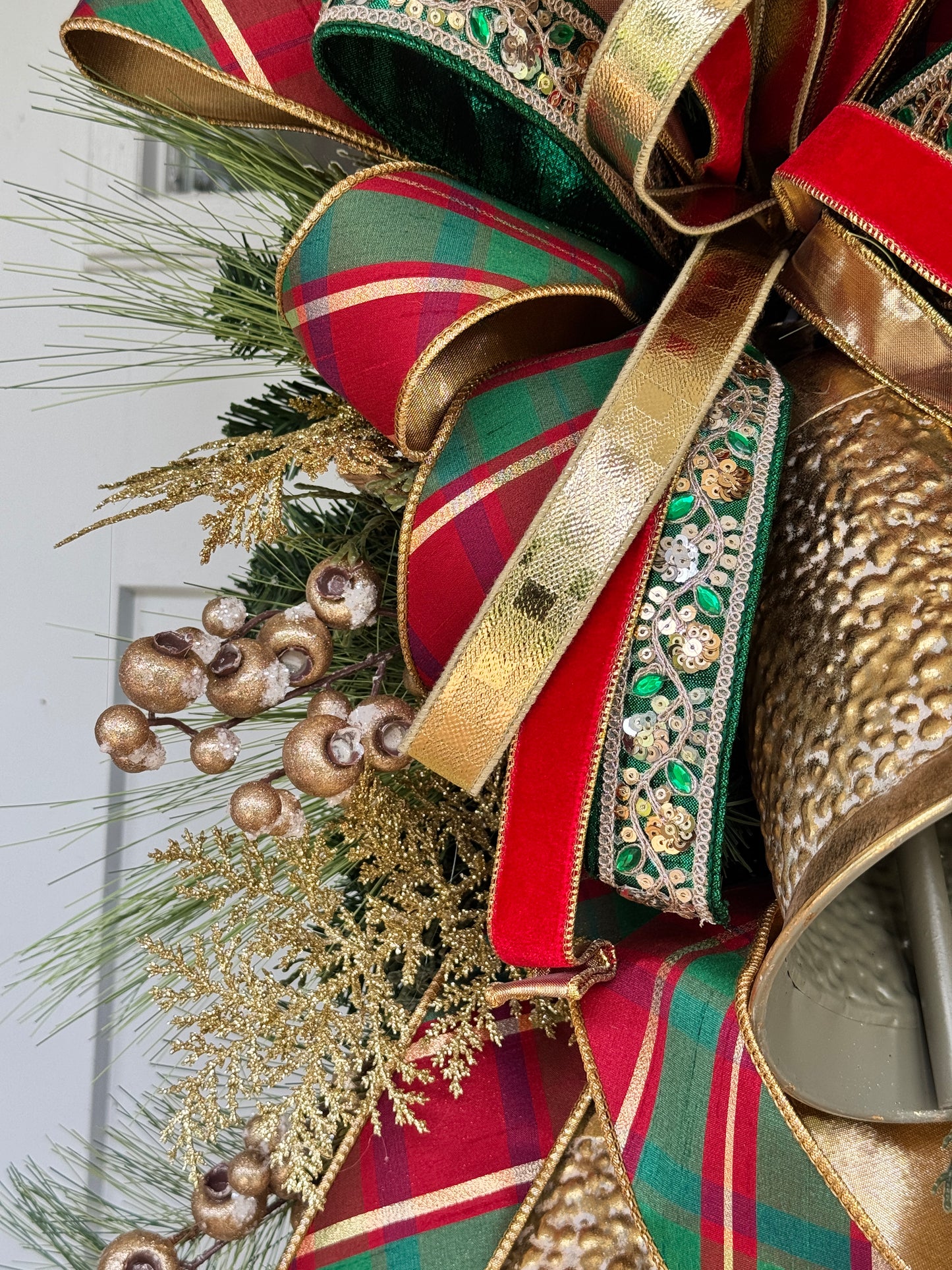 All Season Elegance Gold Bell Wreath