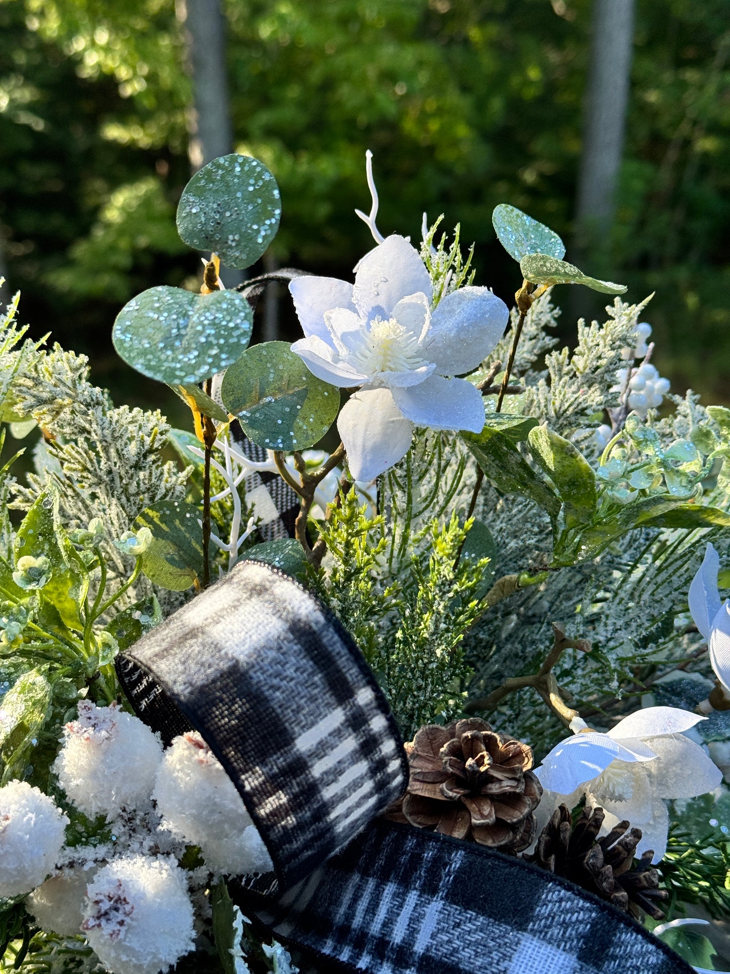 Snowy Magnolias & Frosted Winter Centerpiece