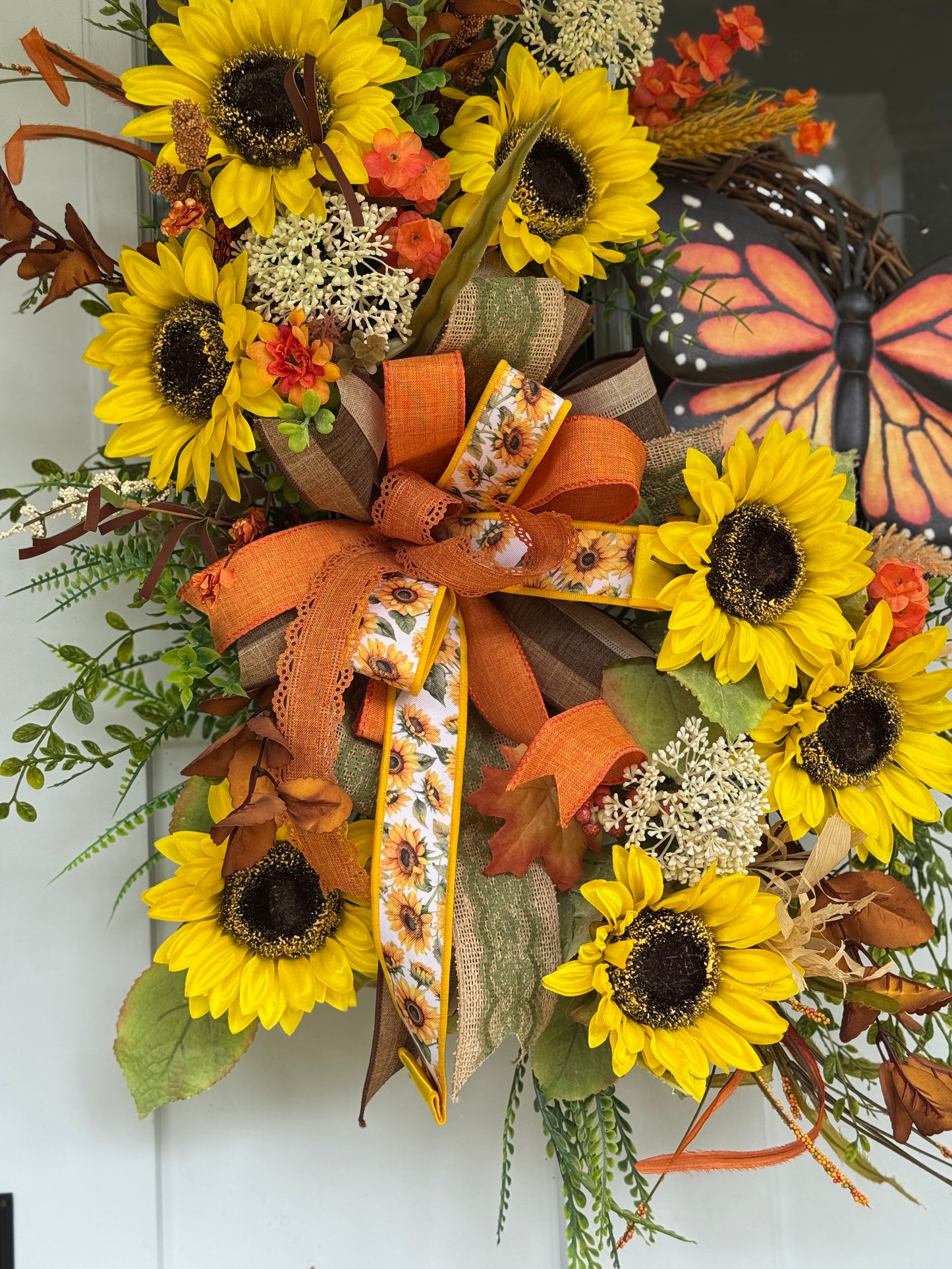 Sunflower and Butterfly Wreath
