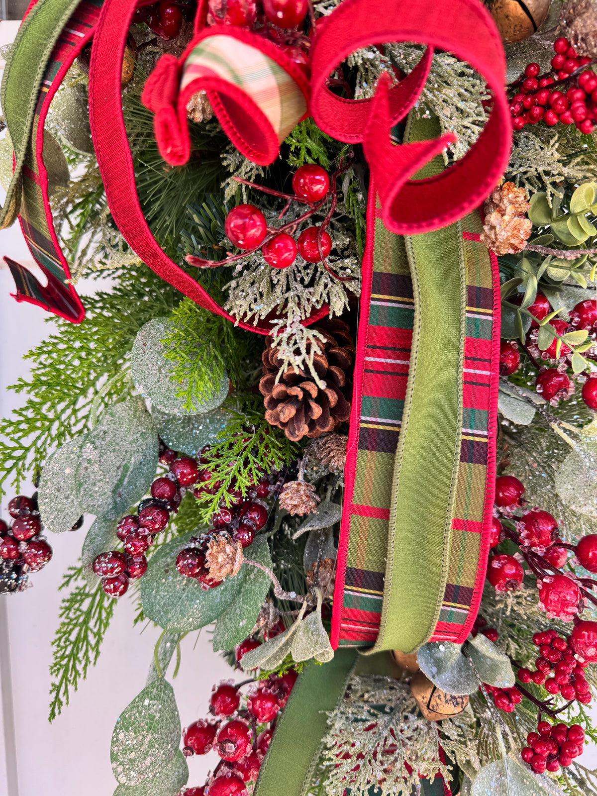 Classic Winter/Holiday Red and Moss Wreath