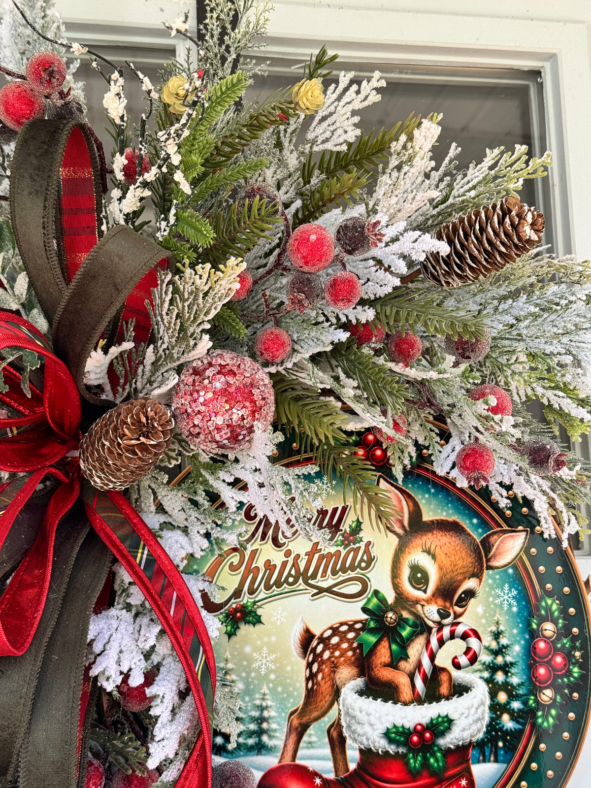 Adorable Deer “Merry Christmas” Wreath