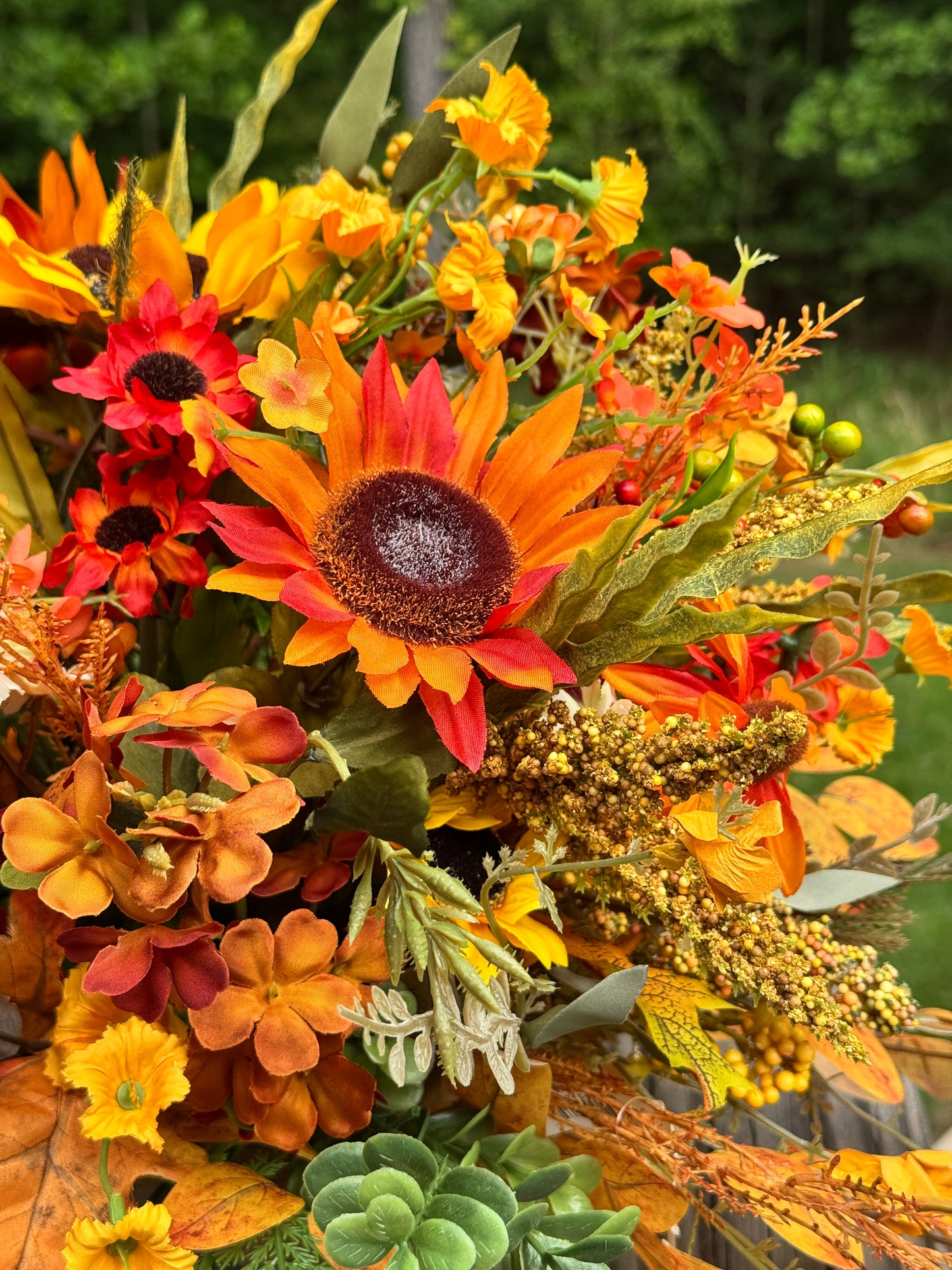 Fall Sunflower Dough Bowl Centerpiece