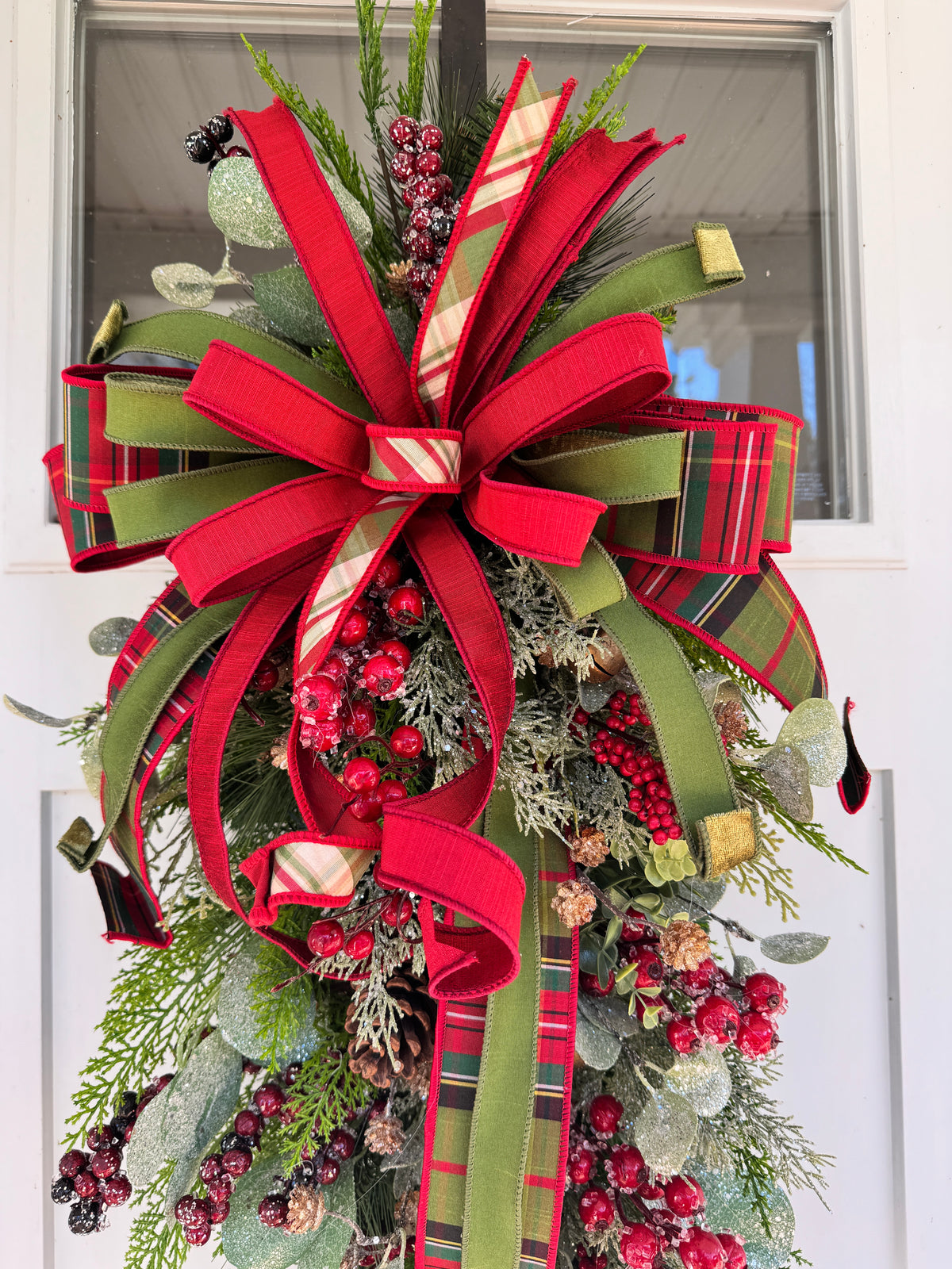 Classic Winter/Holiday Red and Moss Wreath