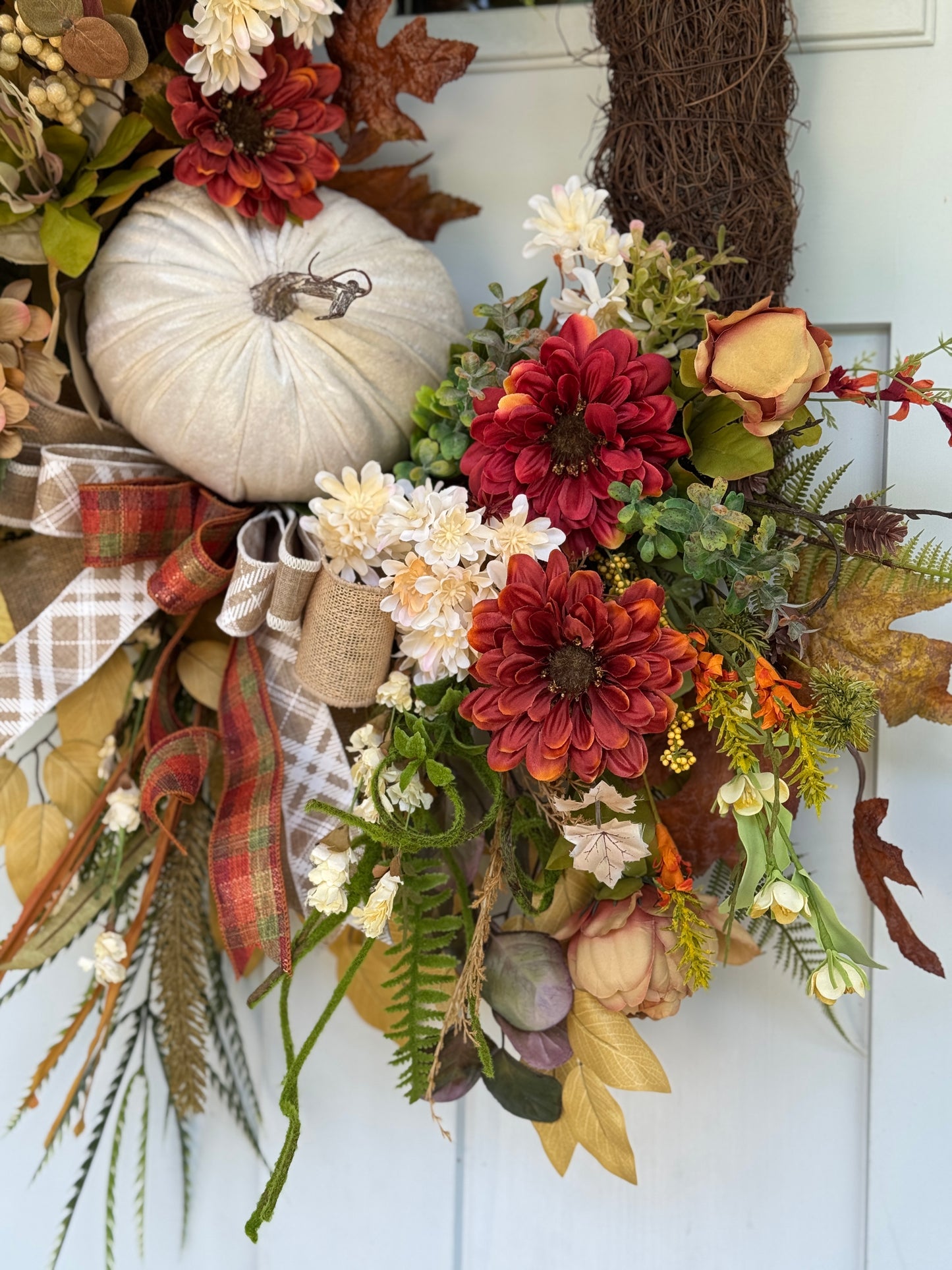 XL Autumn Harvest Floral Moss Wreath