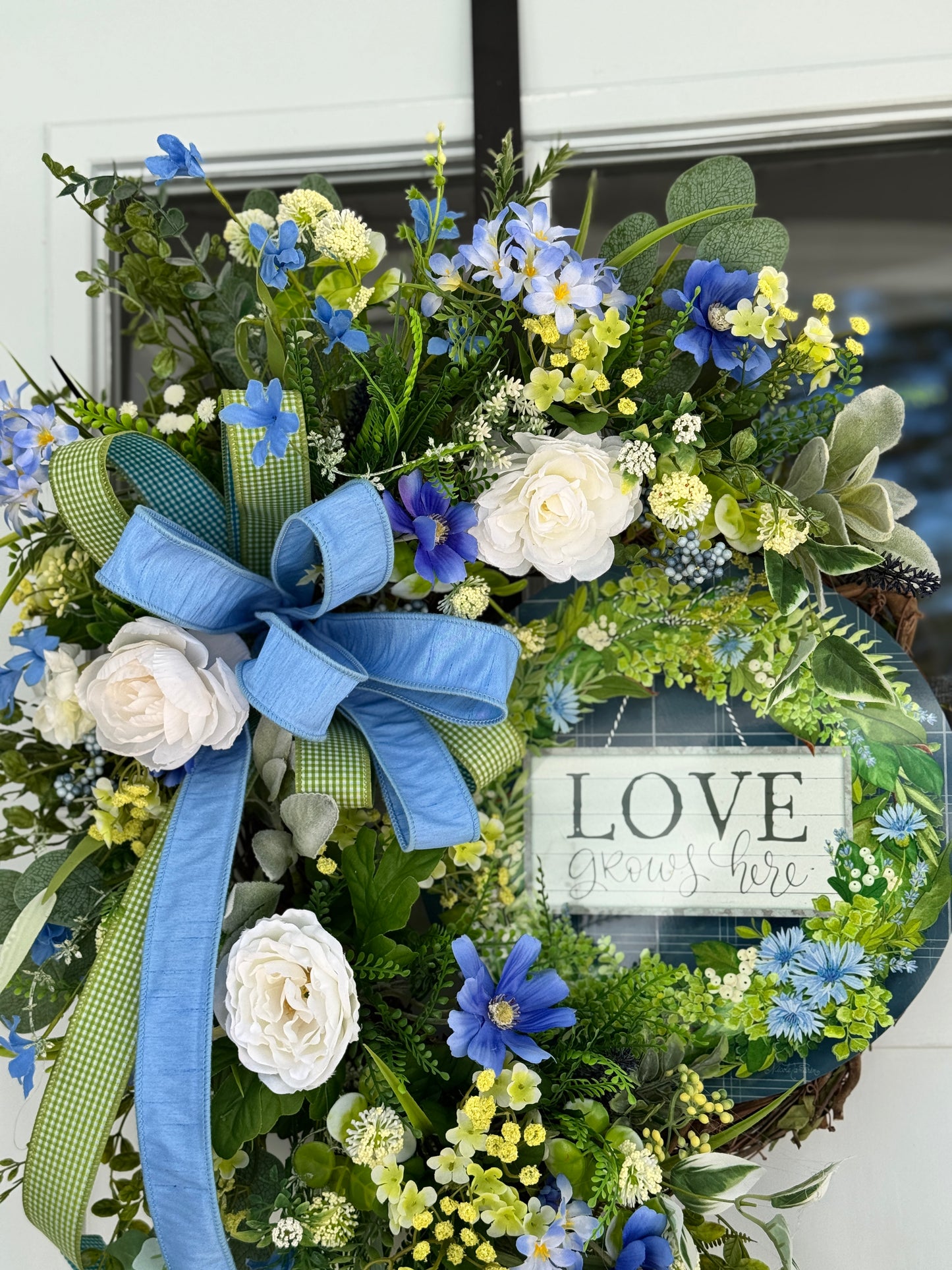 Love Grows Here Floral Wreath