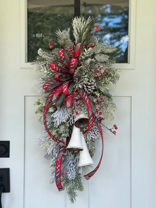 Wintery Belfry Bells Door Swag