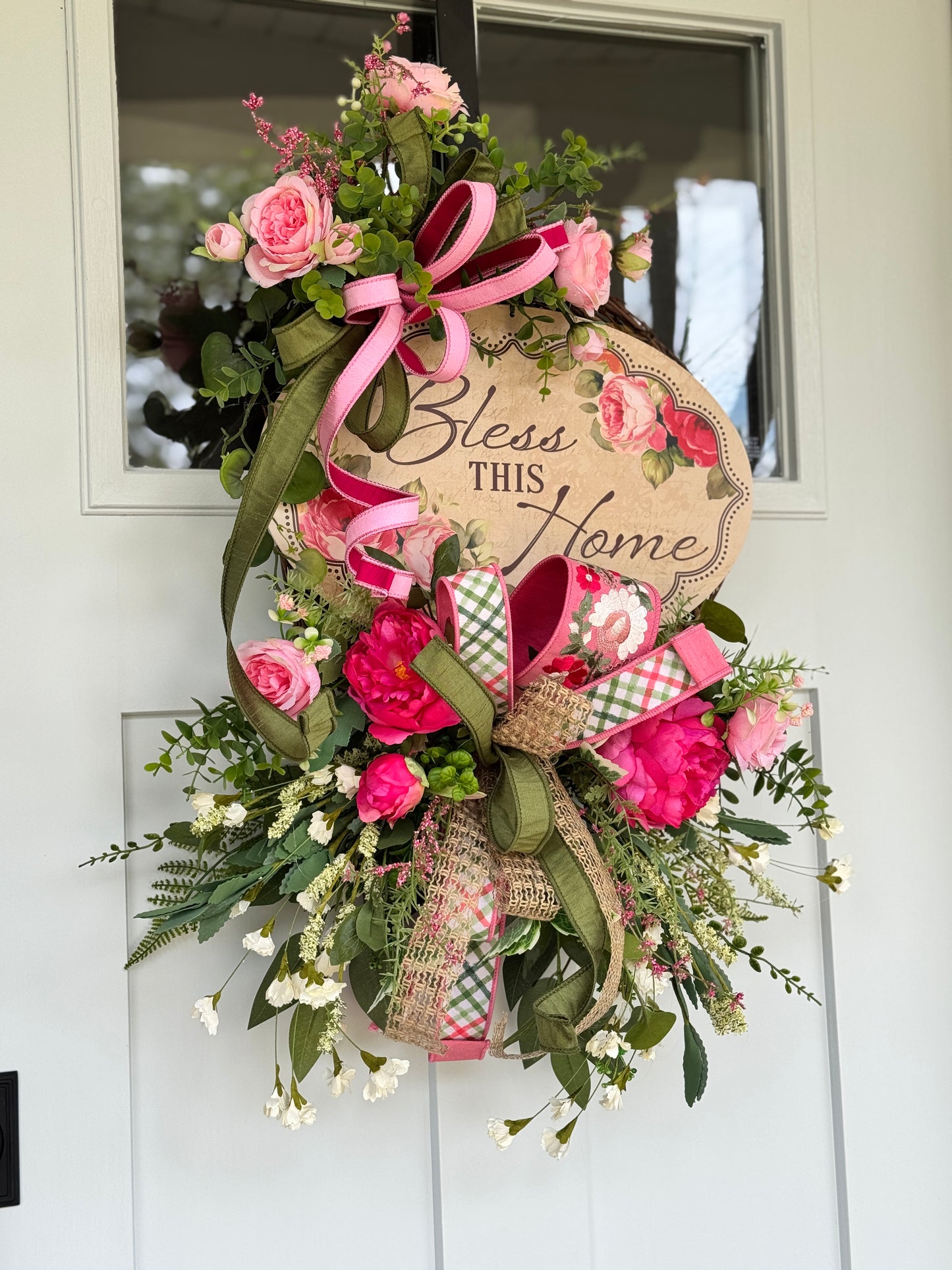 Bless This Home Floral Wreath