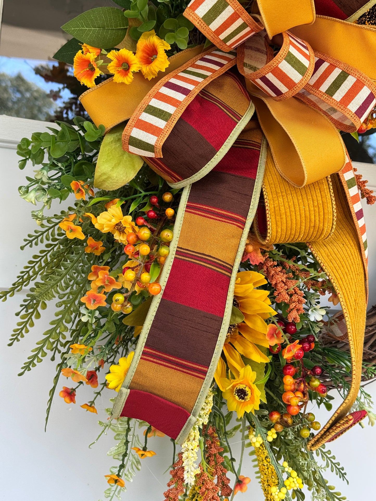 Golden Harvest Grapevine Wreath