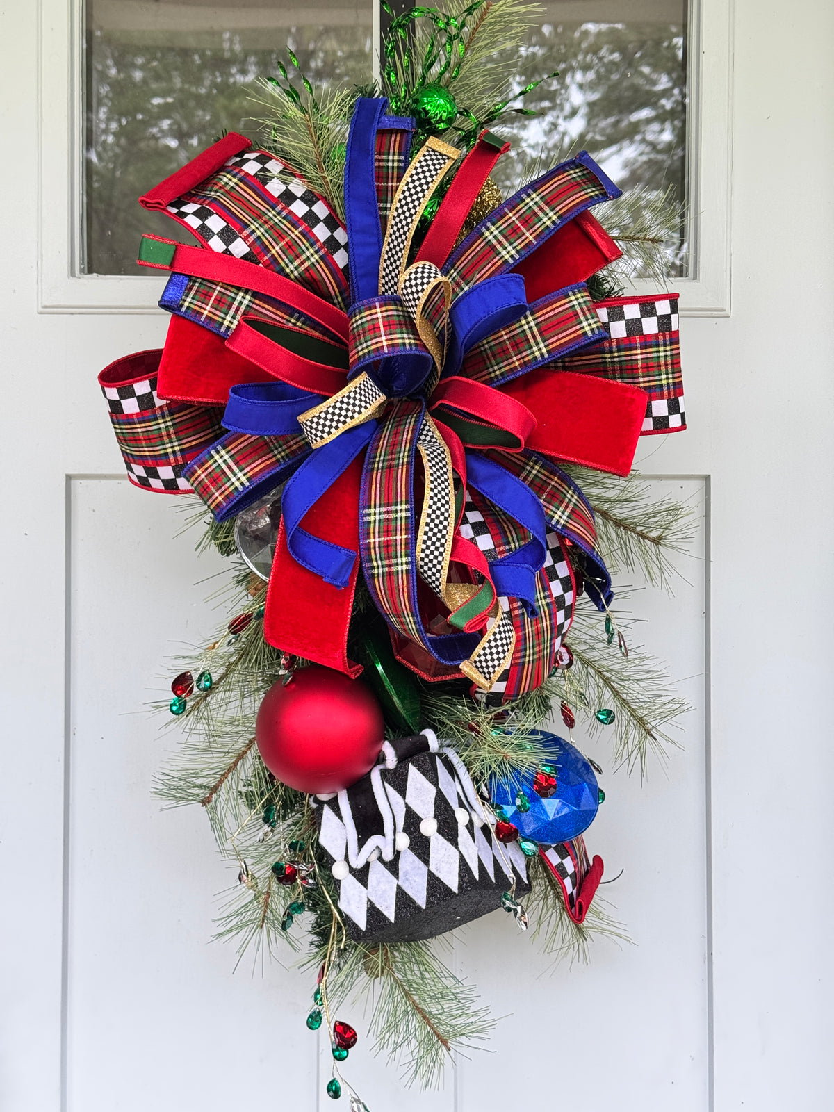 Bold Nutcracker Inspired Teardrop Wreath