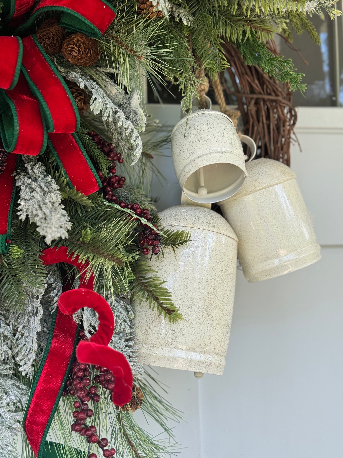 Elegant White & Gold Bell Winter Wreath