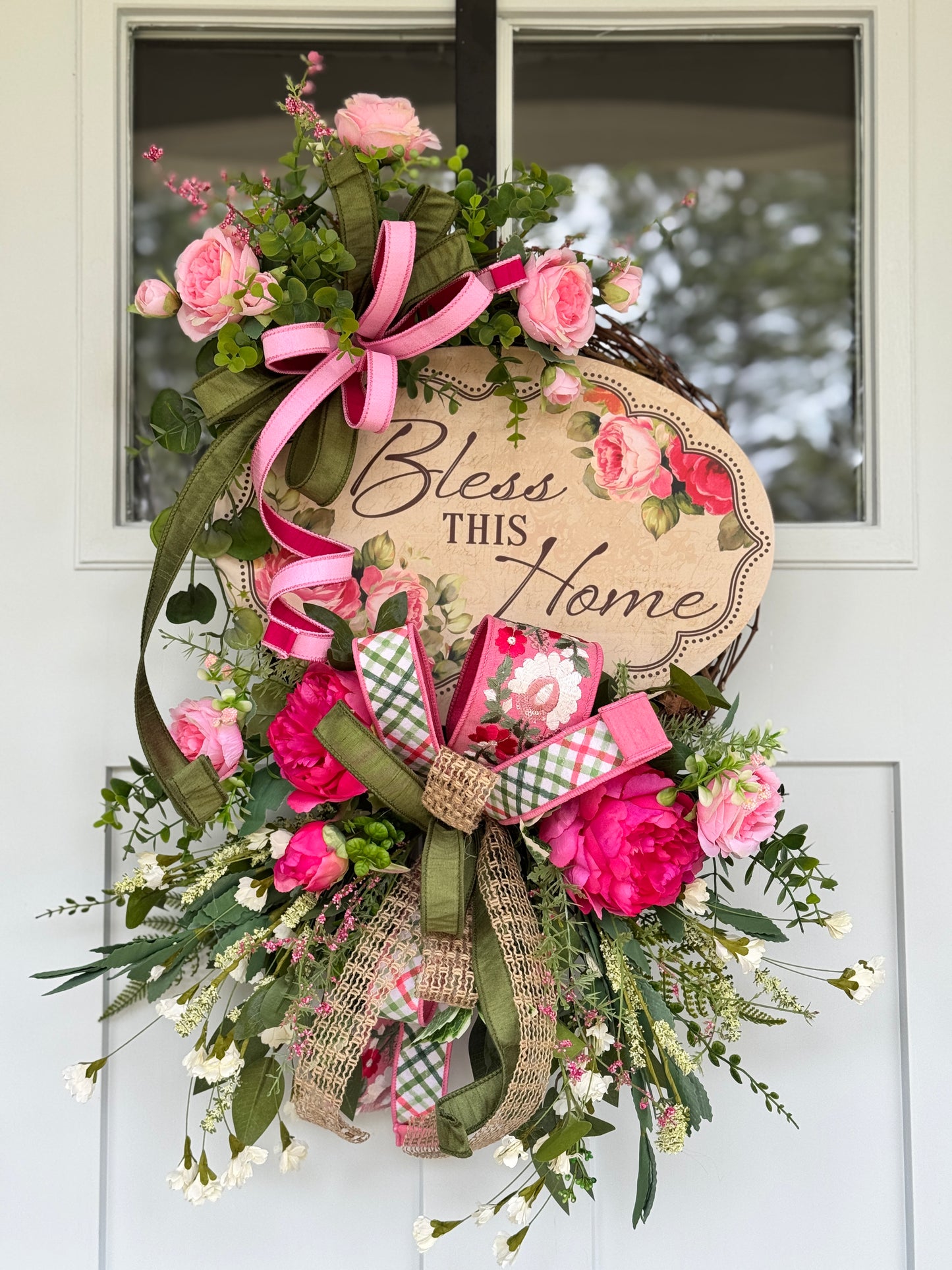 Bless This Home Floral Wreath
