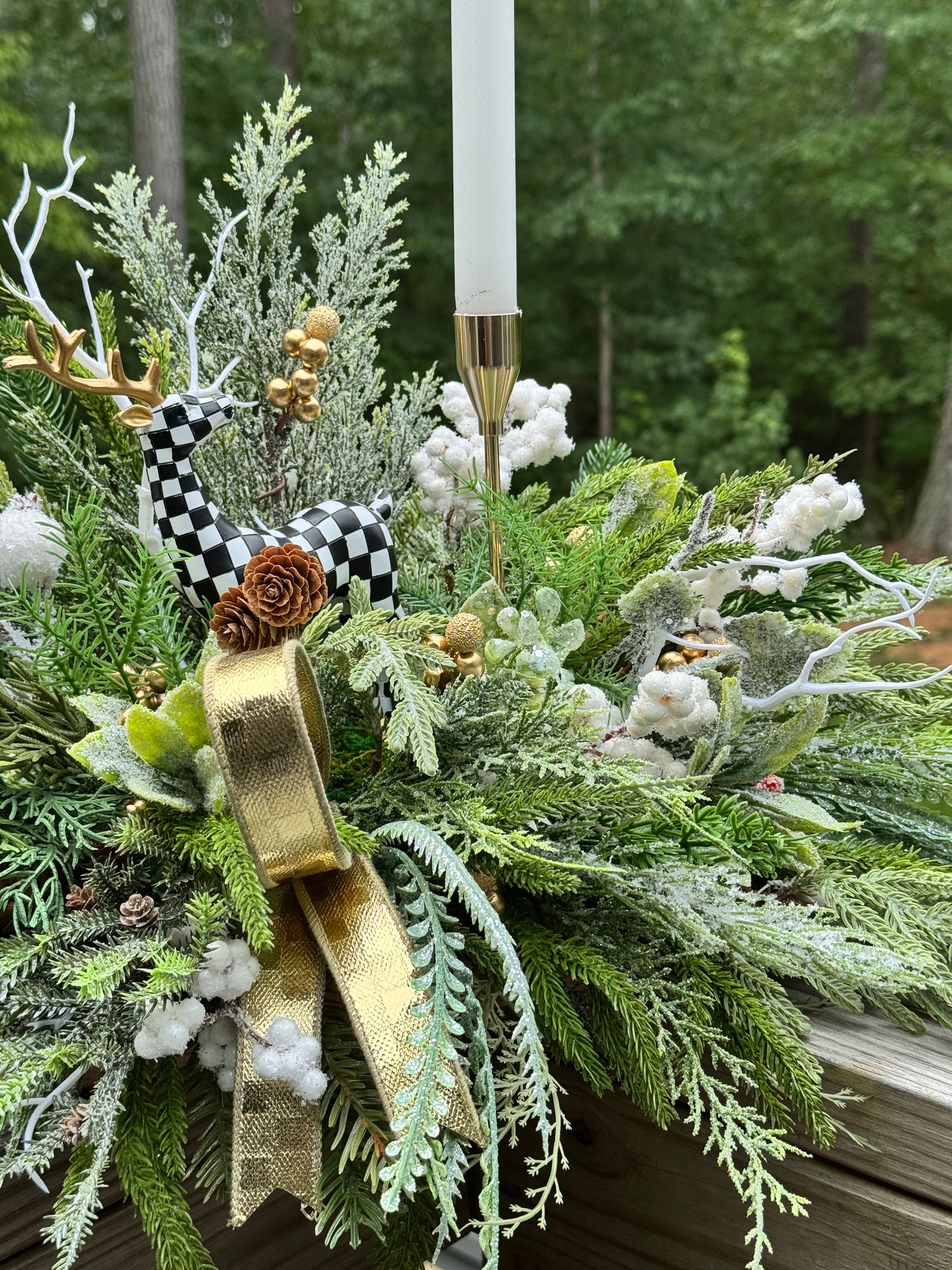 Elegant Black and White Winter/Holiday Centerpiece