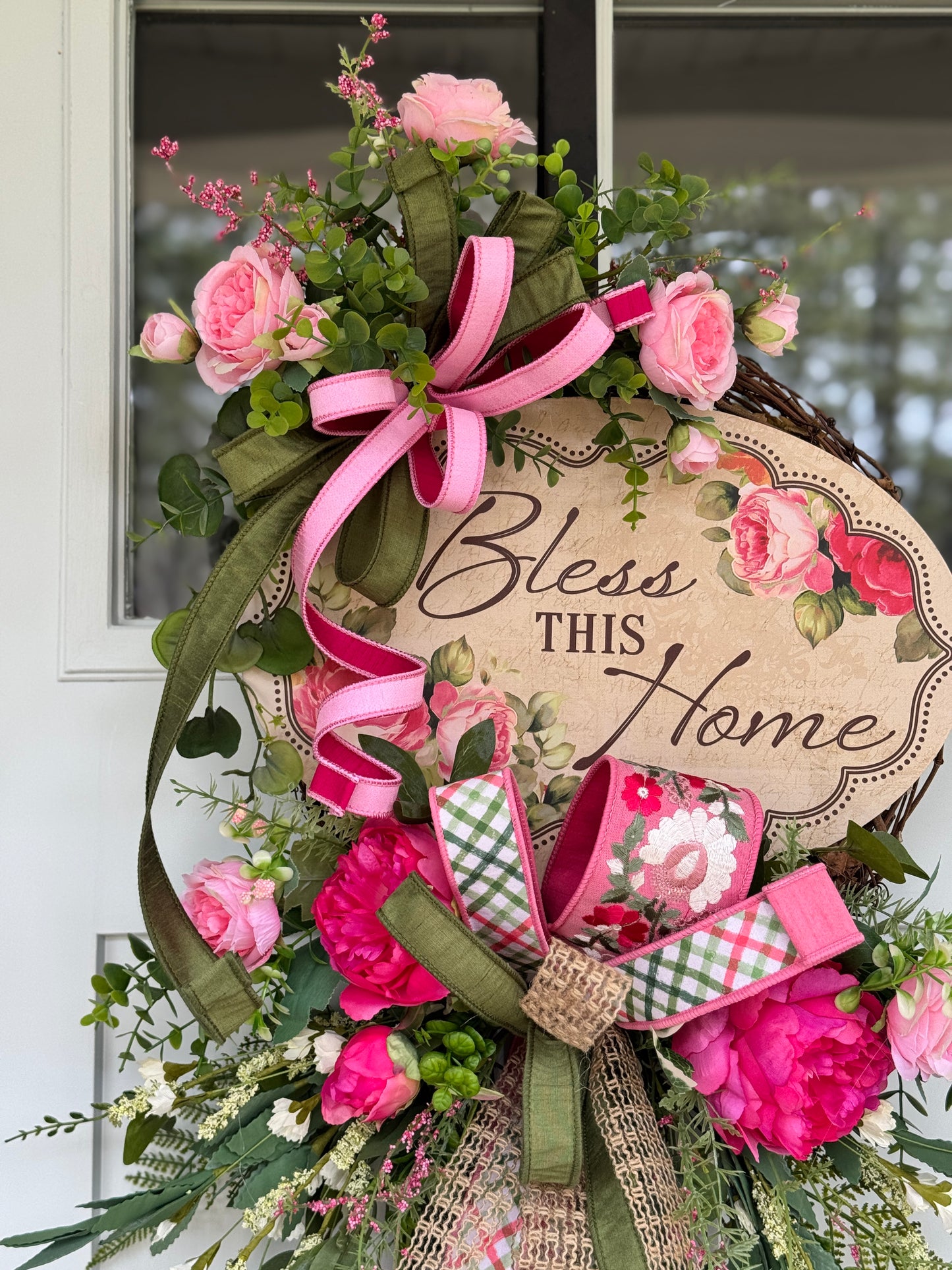 Bless This Home Floral Wreath