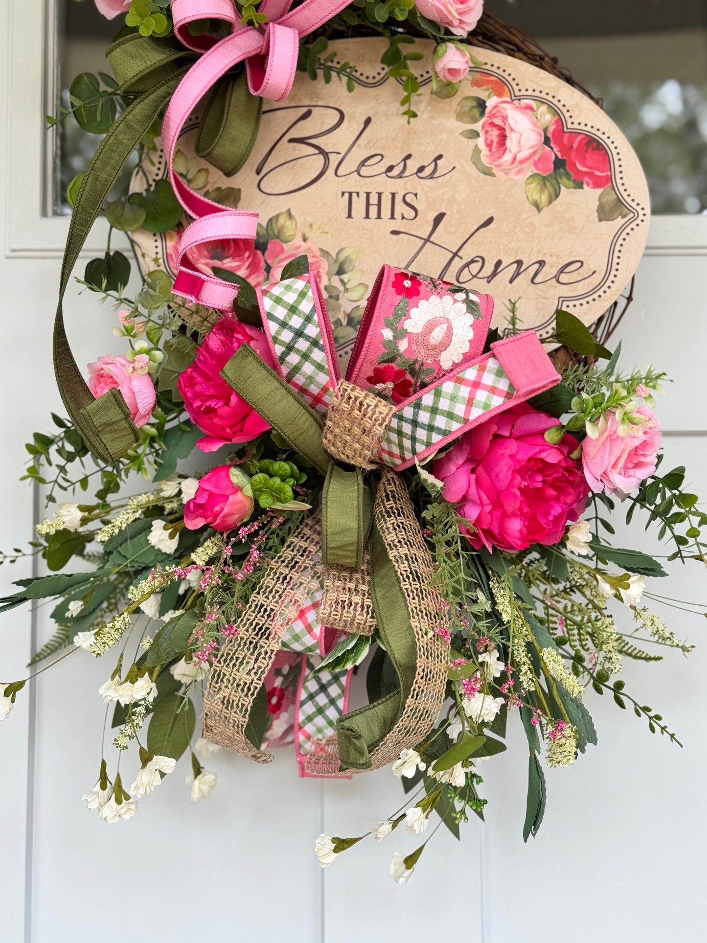 Bless This Home Floral Wreath