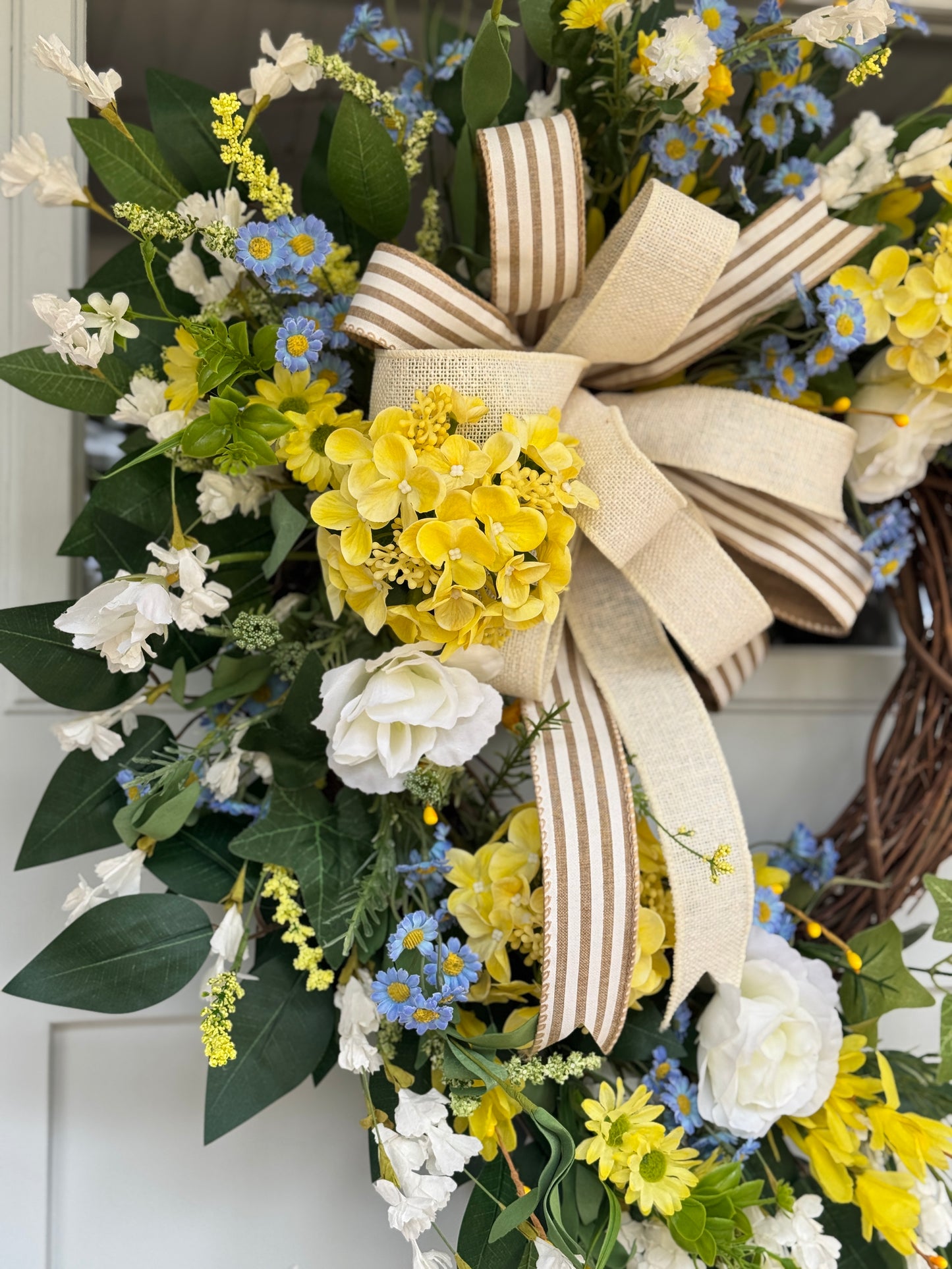 Yellow and Blue Floral Wreath