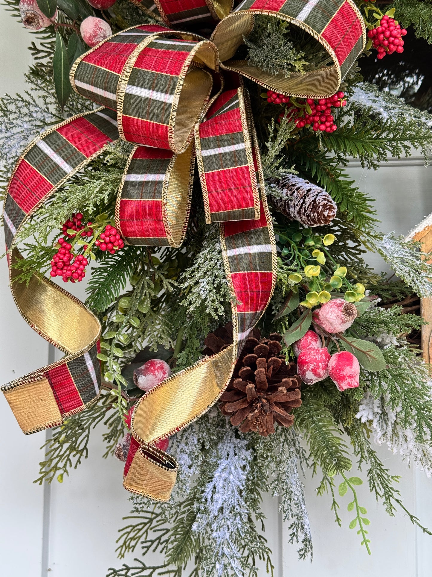 Large Rustic Christmas Winter Greenery Church Wreath