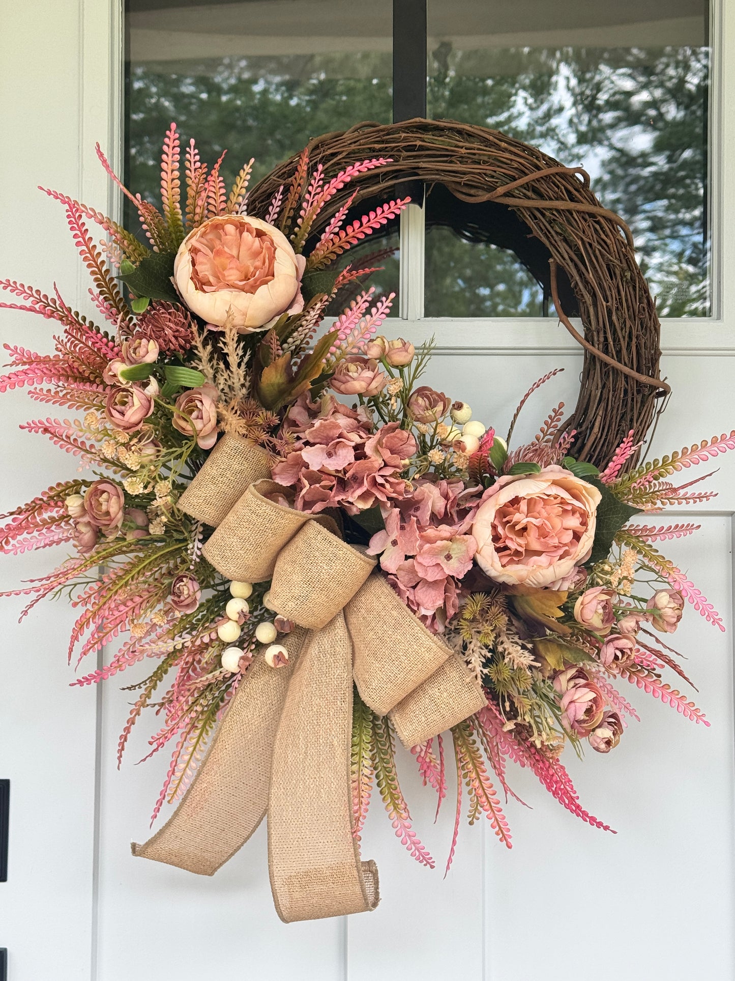Dusty Rose Cozy Fall Wreath