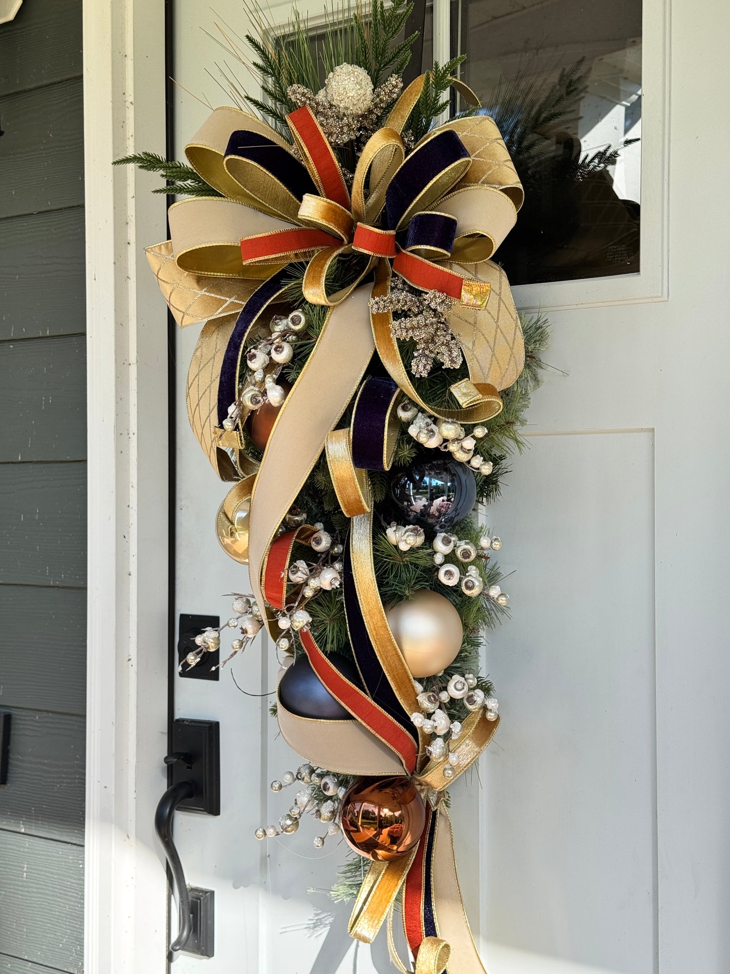 Large Elegant Cashmere Pine Teardrop Wreath