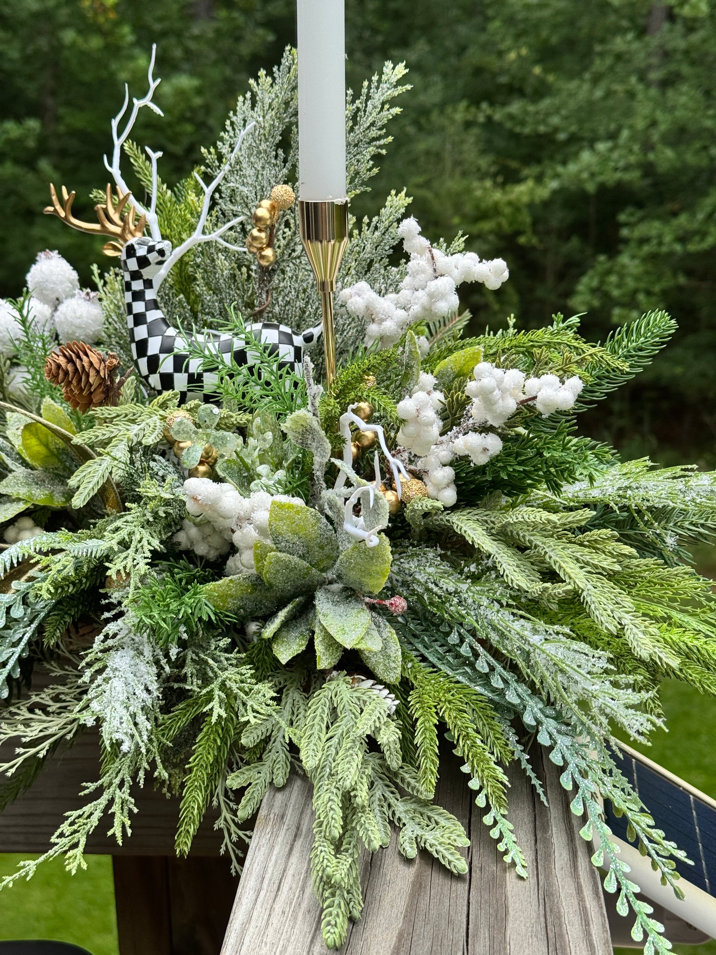 Elegant Black and White Winter/Holiday Centerpiece