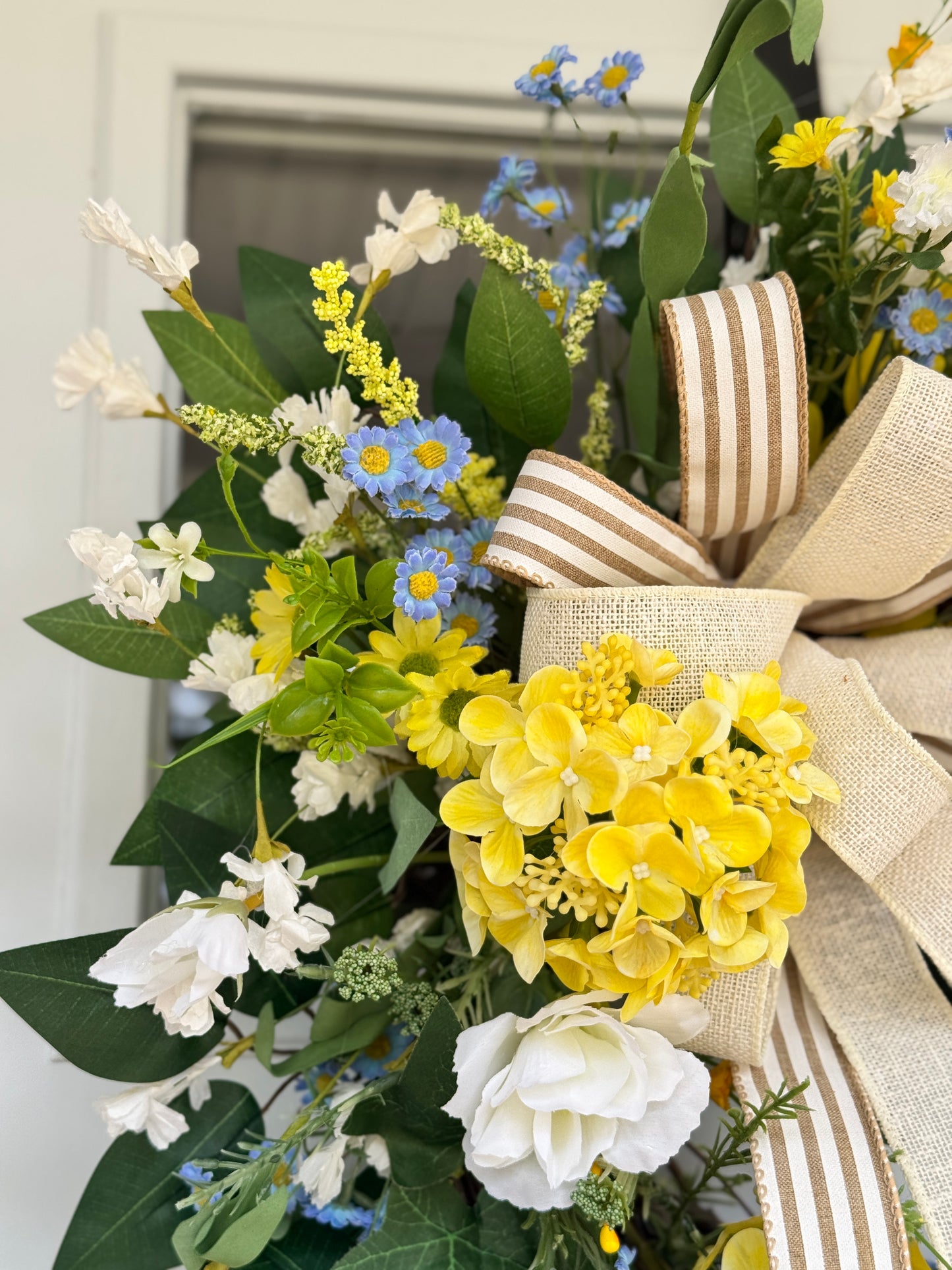 Yellow and Blue Floral Wreath