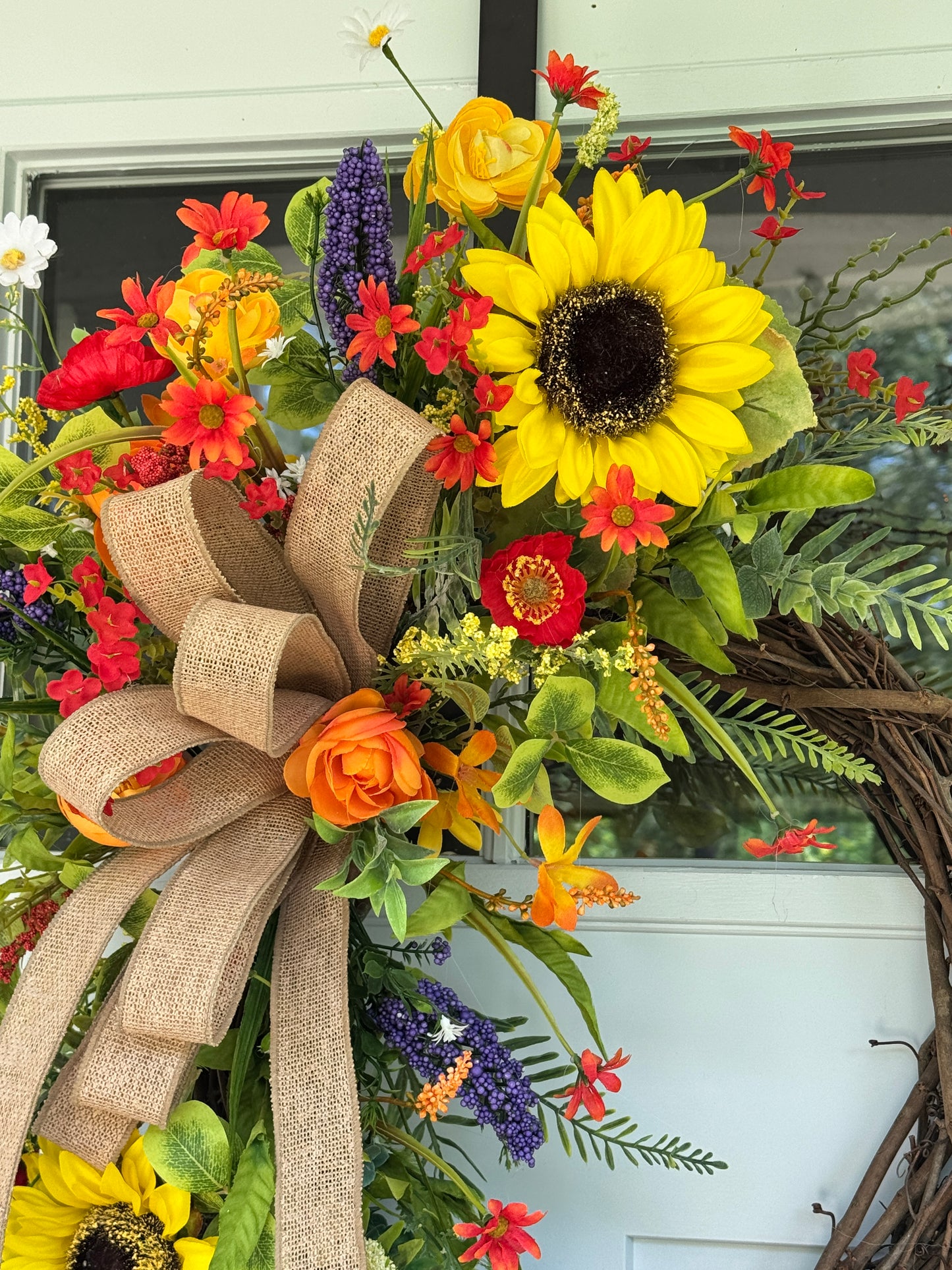 Large Wildflower Meadow Grapevine Wreath