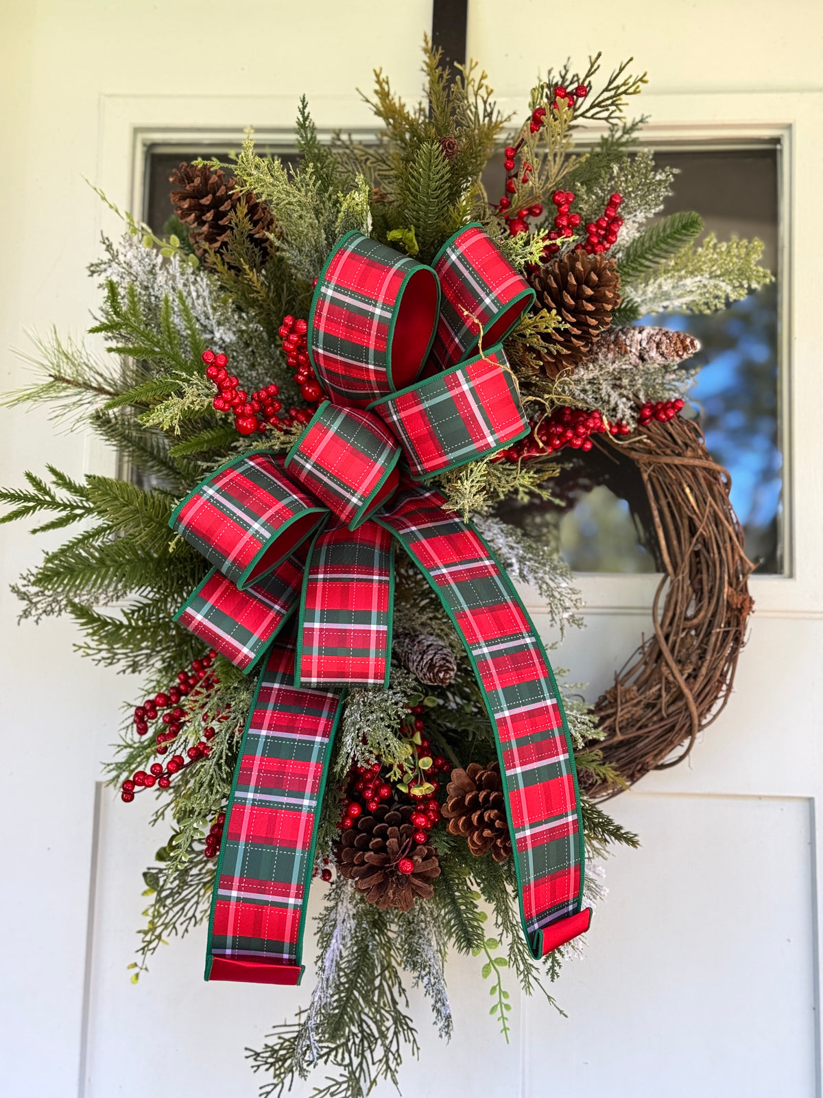 Large Christmas Winter Greenery Wreath