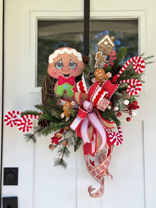 Gingerbread Boy Holiday Wreath