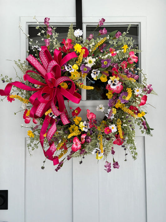 Vibrant Full Floral Spring/Summer Wreath