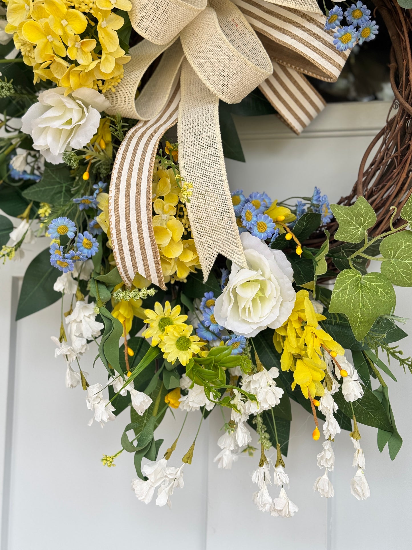 Yellow and Blue Floral Wreath