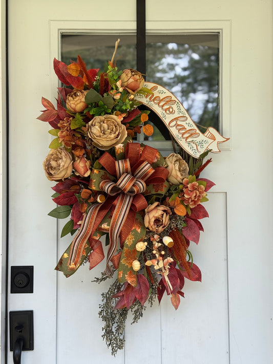 Copper Tones Hello Fall Wreath