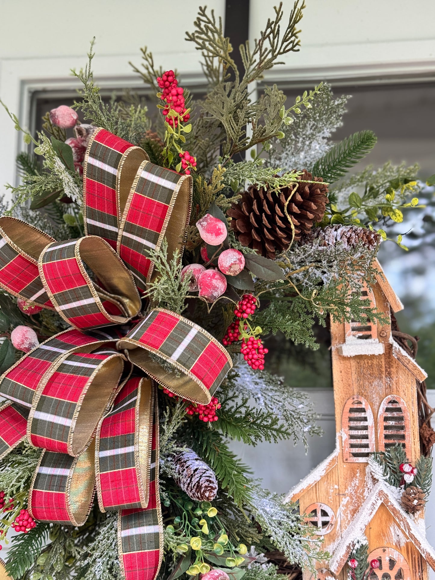 Large Rustic Christmas Winter Greenery Church Wreath