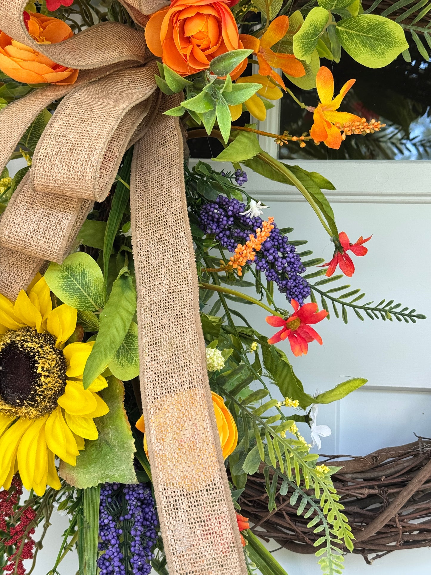 Large Wildflower Meadow Grapevine Wreath