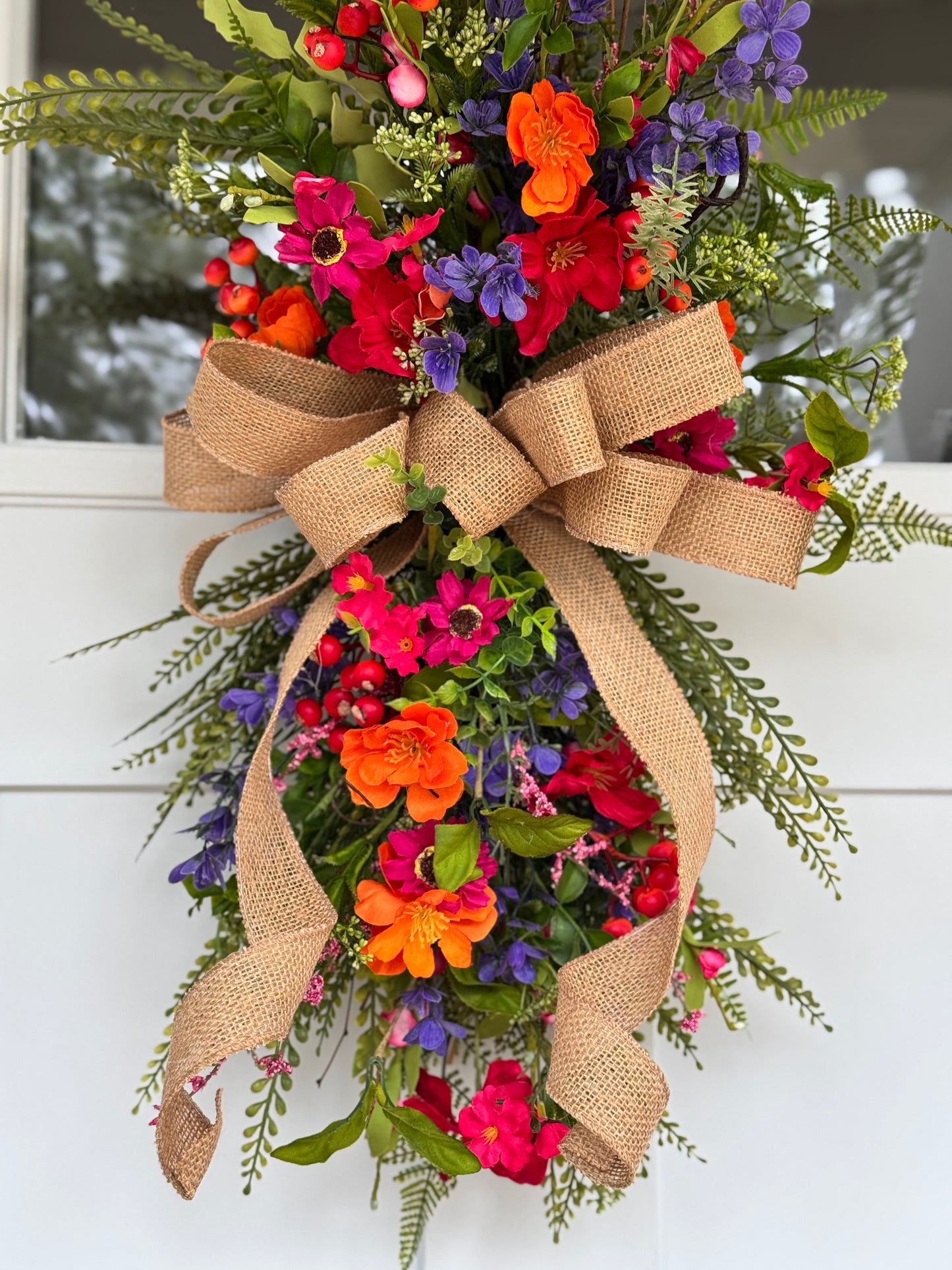 Vibrant Multi-color Floral Door Swag