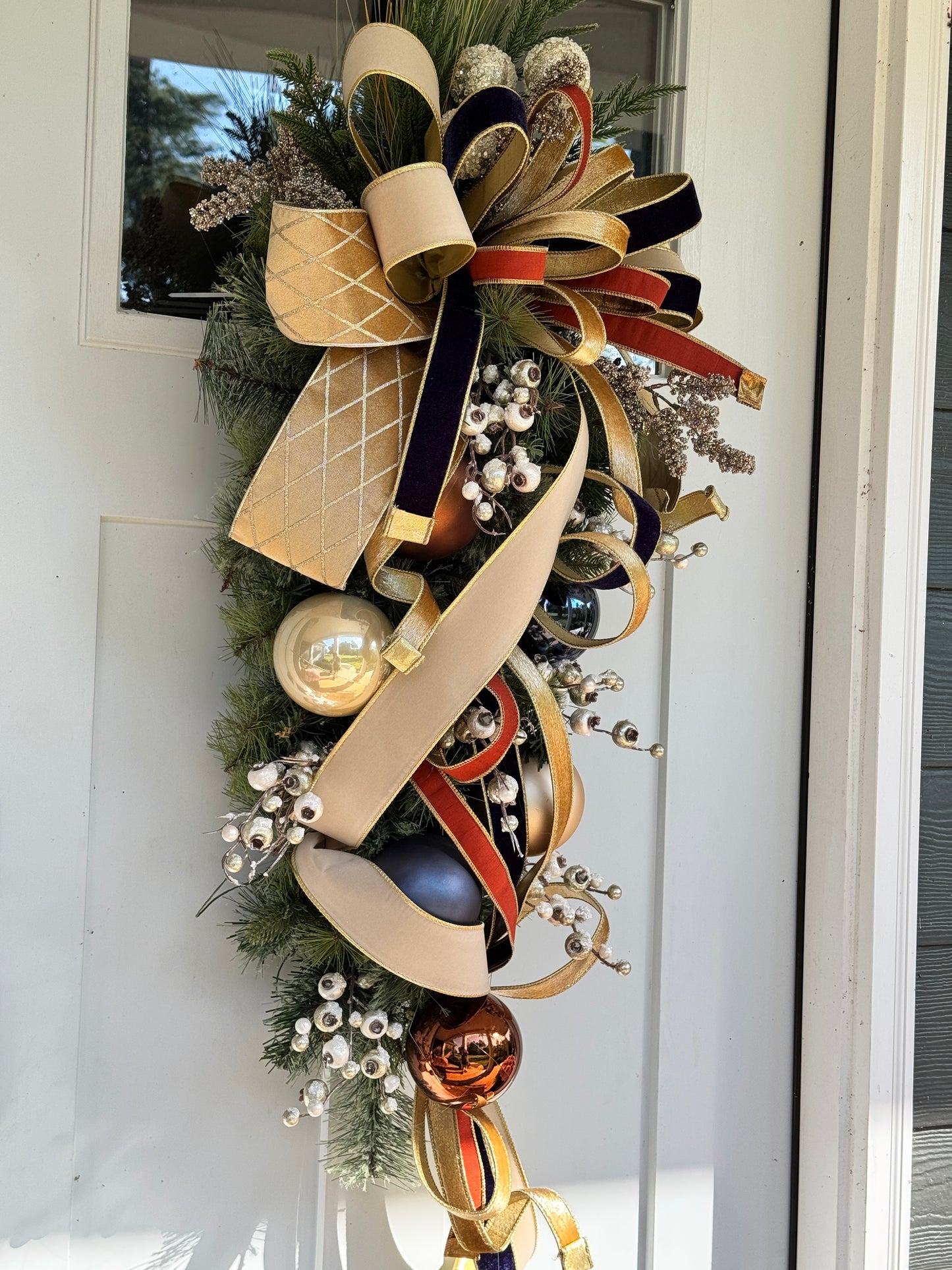 Large Elegant Cashmere Pine Teardrop Wreath