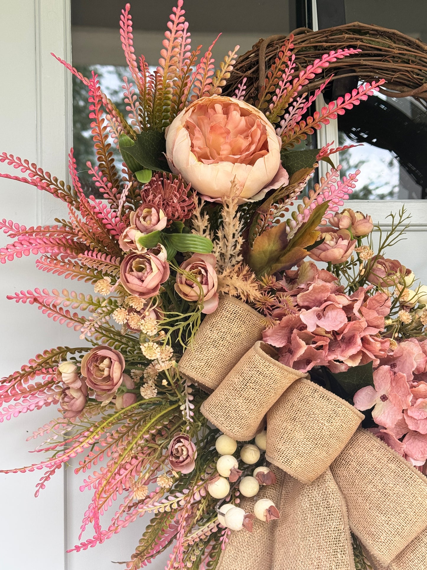 Dusty Rose Cozy Fall Wreath