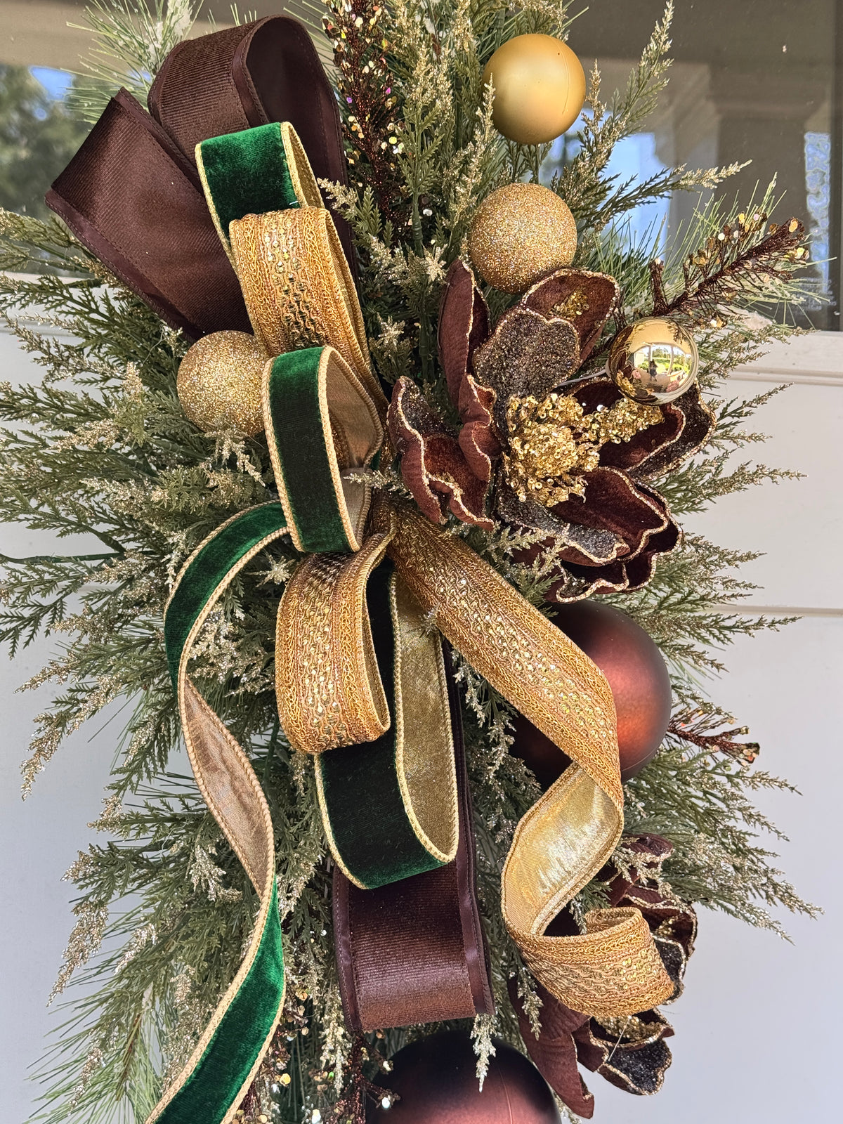 Chocolate Brown & Gold Winter Wreath